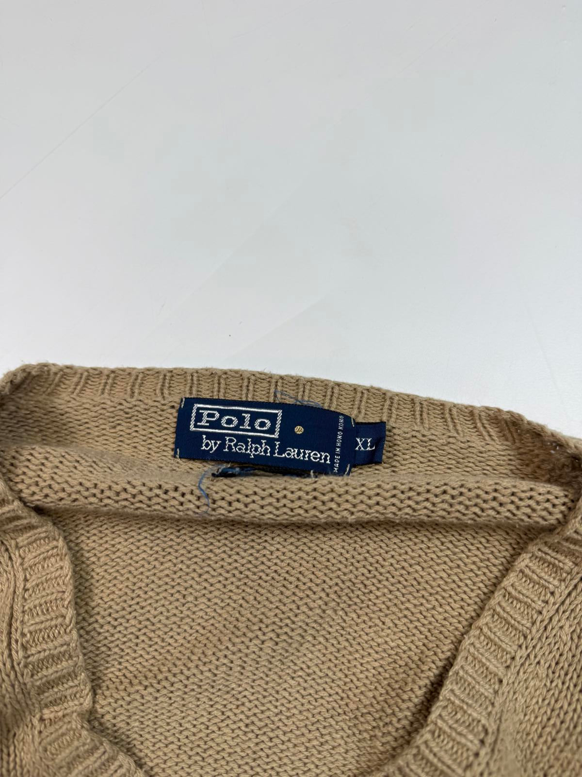 Vintage Polo Ralph Lauren v neck knit sweater (XL)