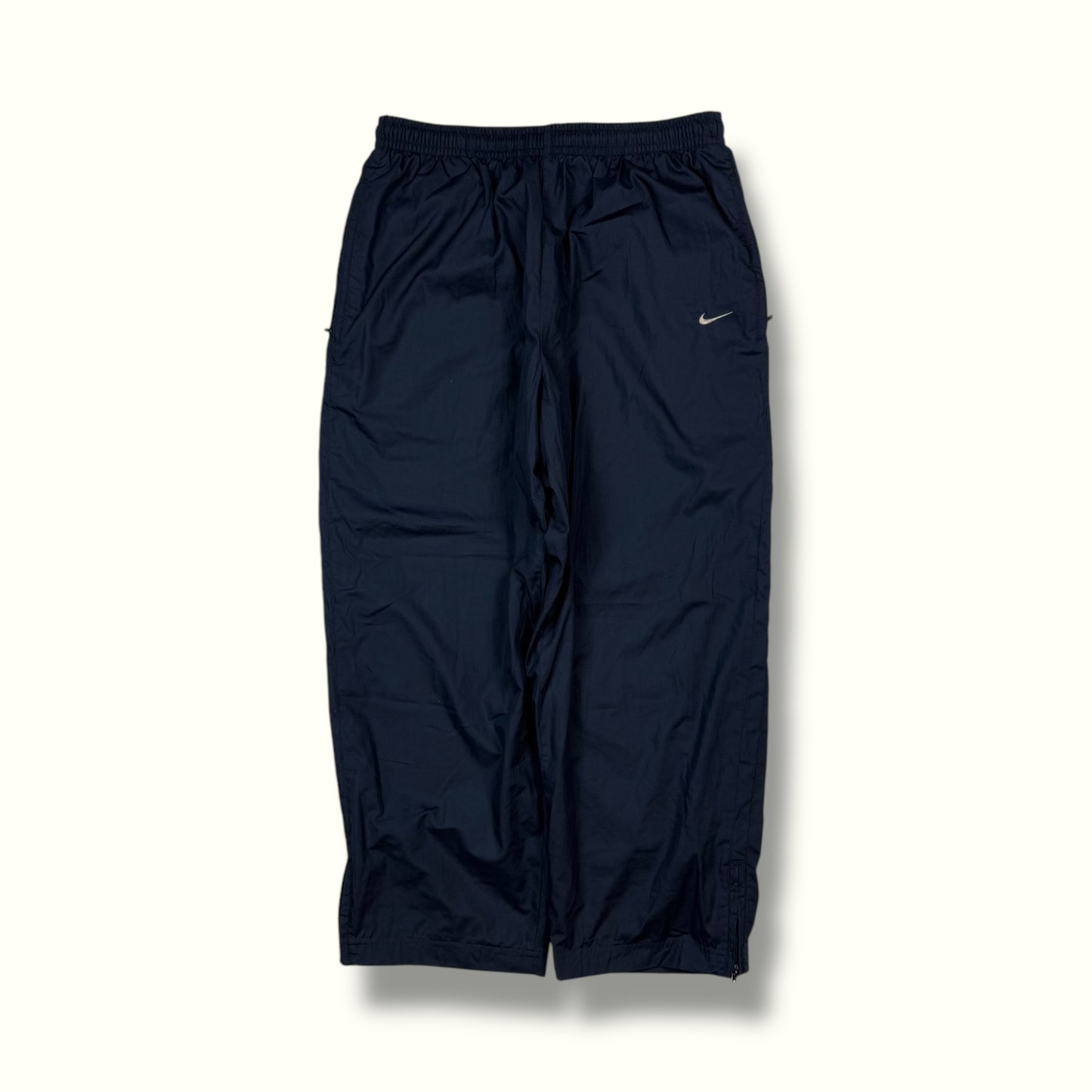 Vintage 90s nike mini swoosh baggy track pants navy blue