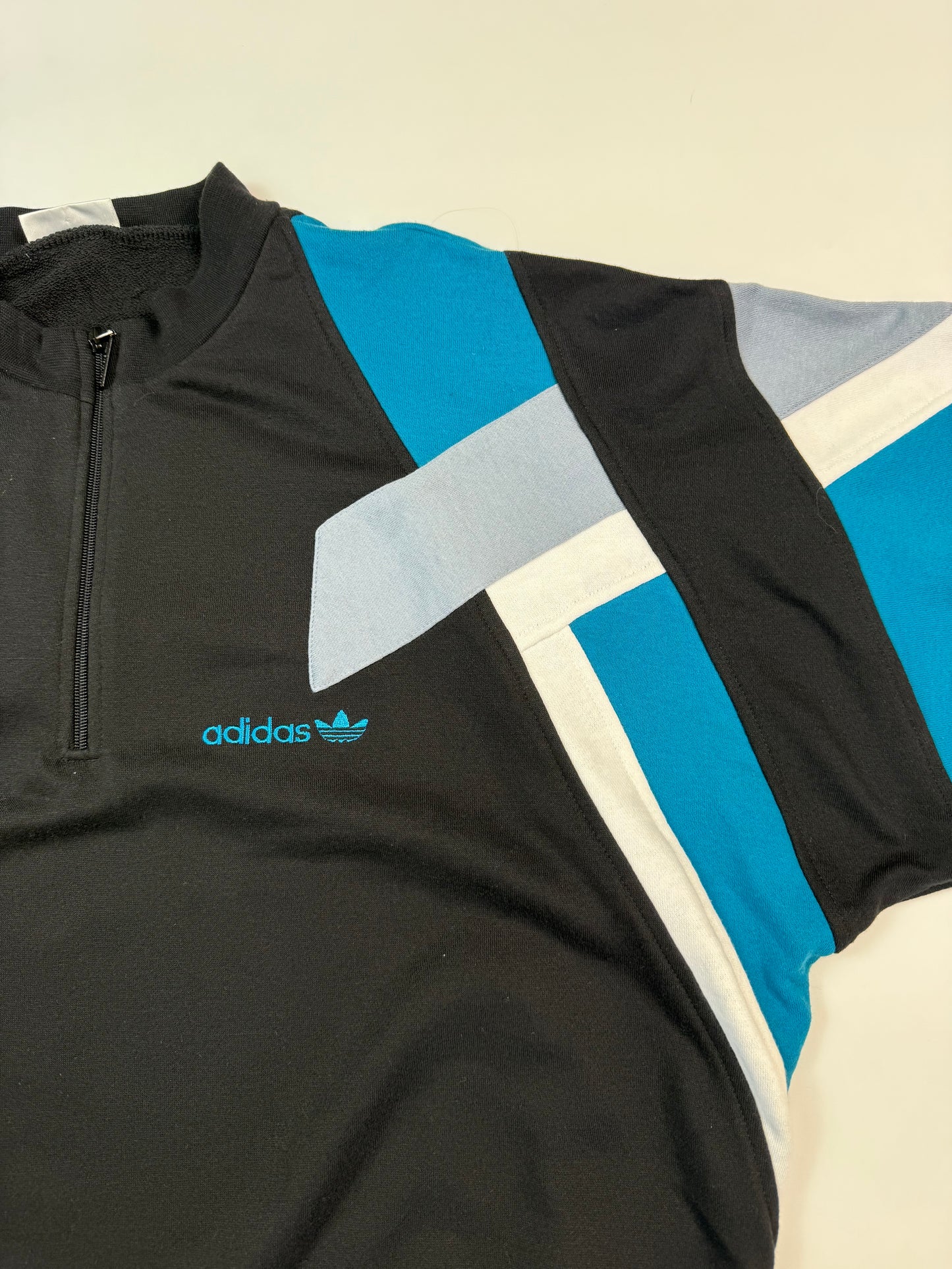 Vintage 90s Adidas originals colour block quarter zip sweatshirt (XL)