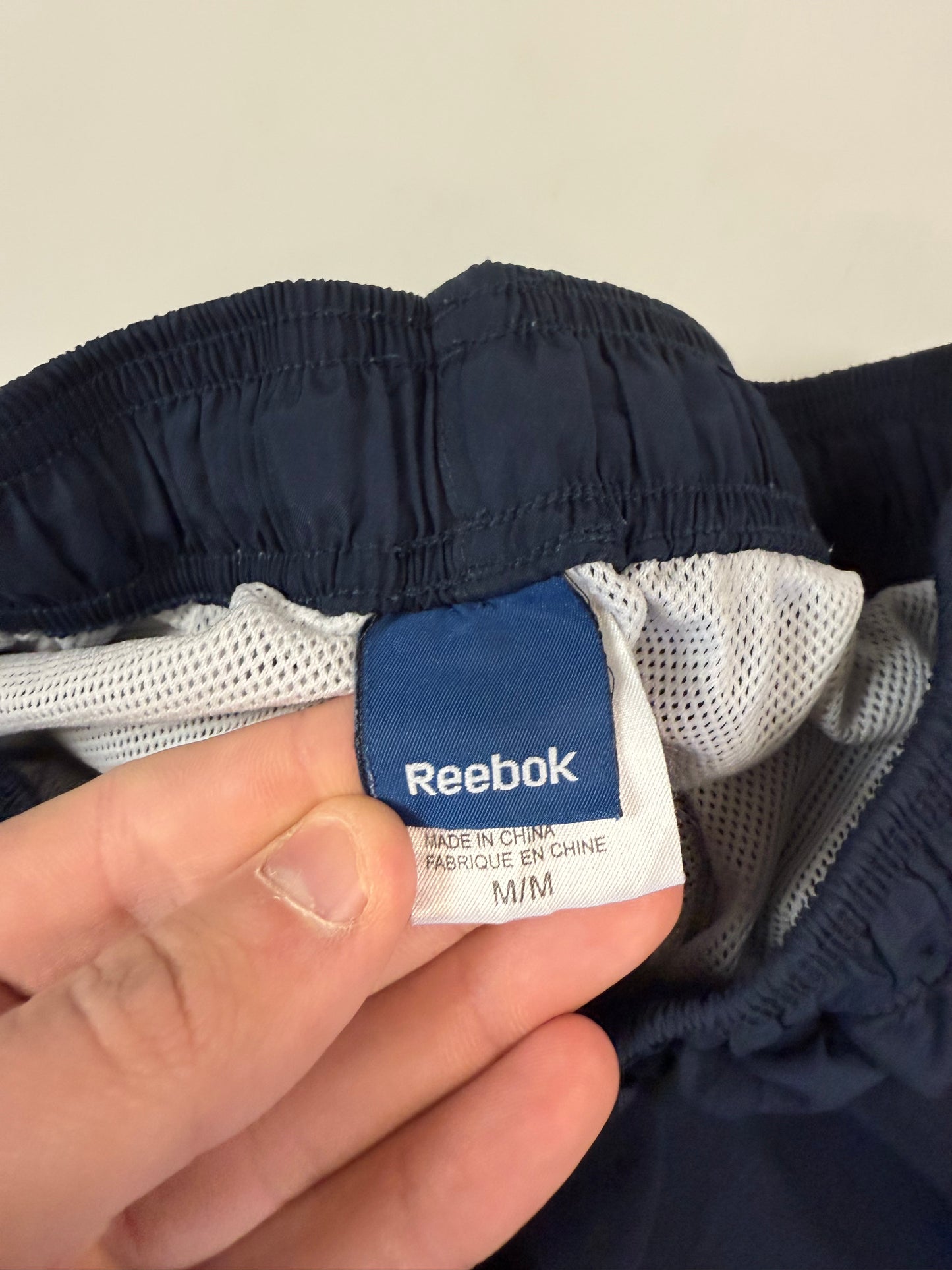 Vintage Reebok side stripe baggy track pants (M)