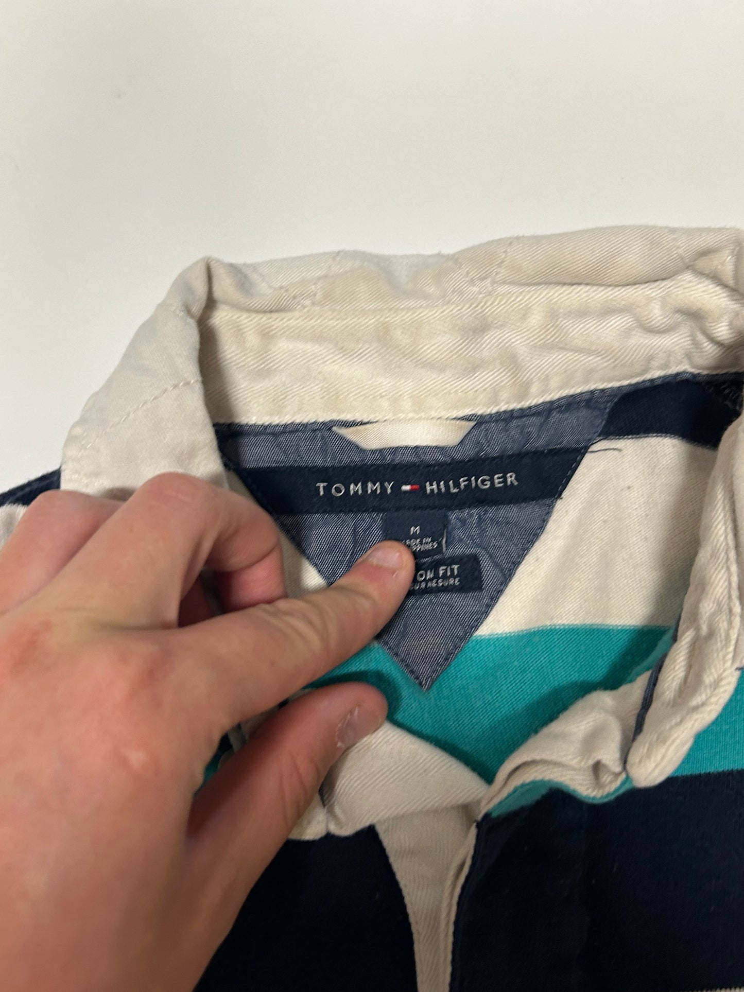 Tommy Hilfiger striped rugby polo (M)