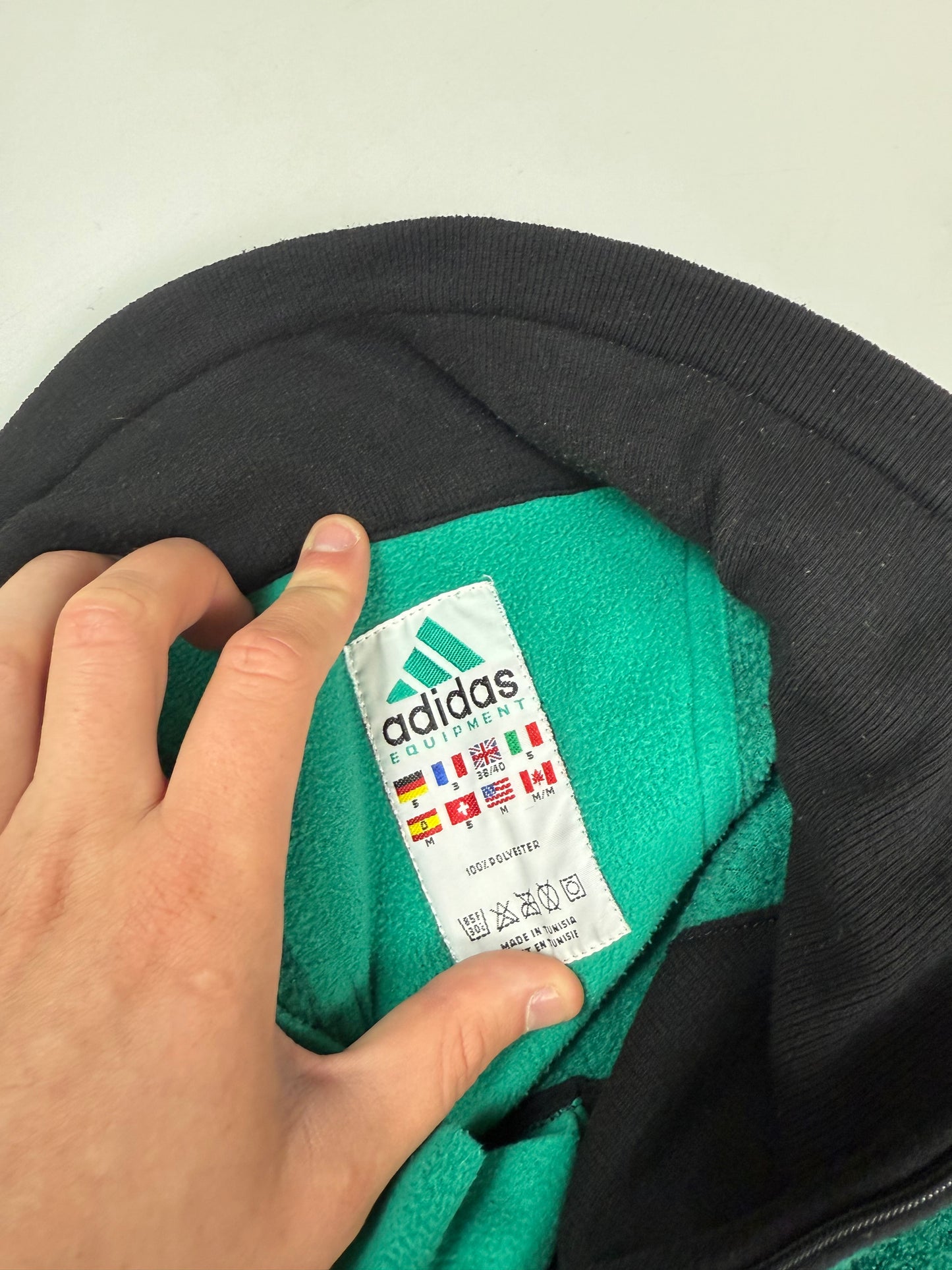 Vintage 90s Adidas equipment quarter zip fleece (M)