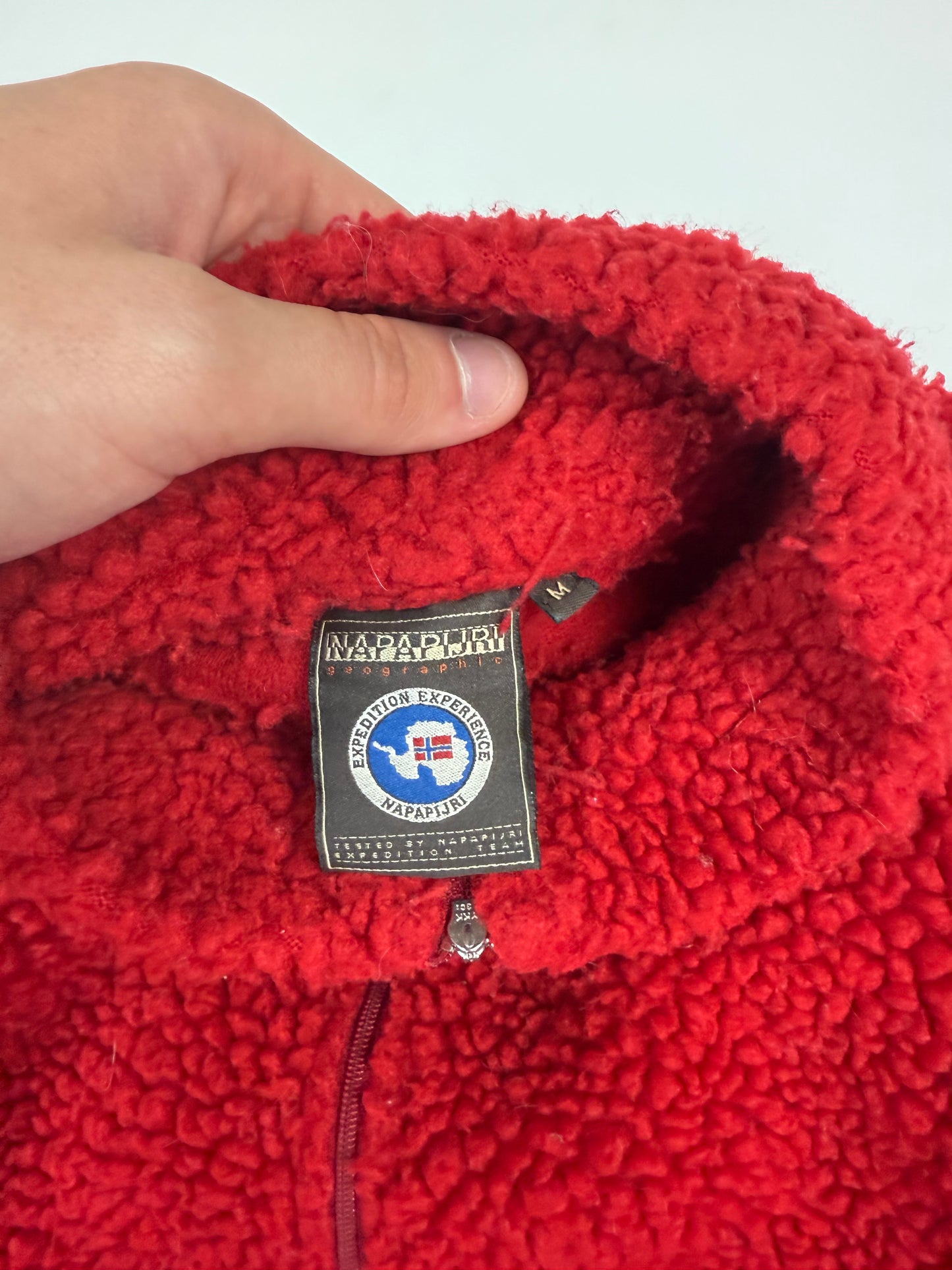 Vintage Napapijri deep pile quarter zip fleece (M)