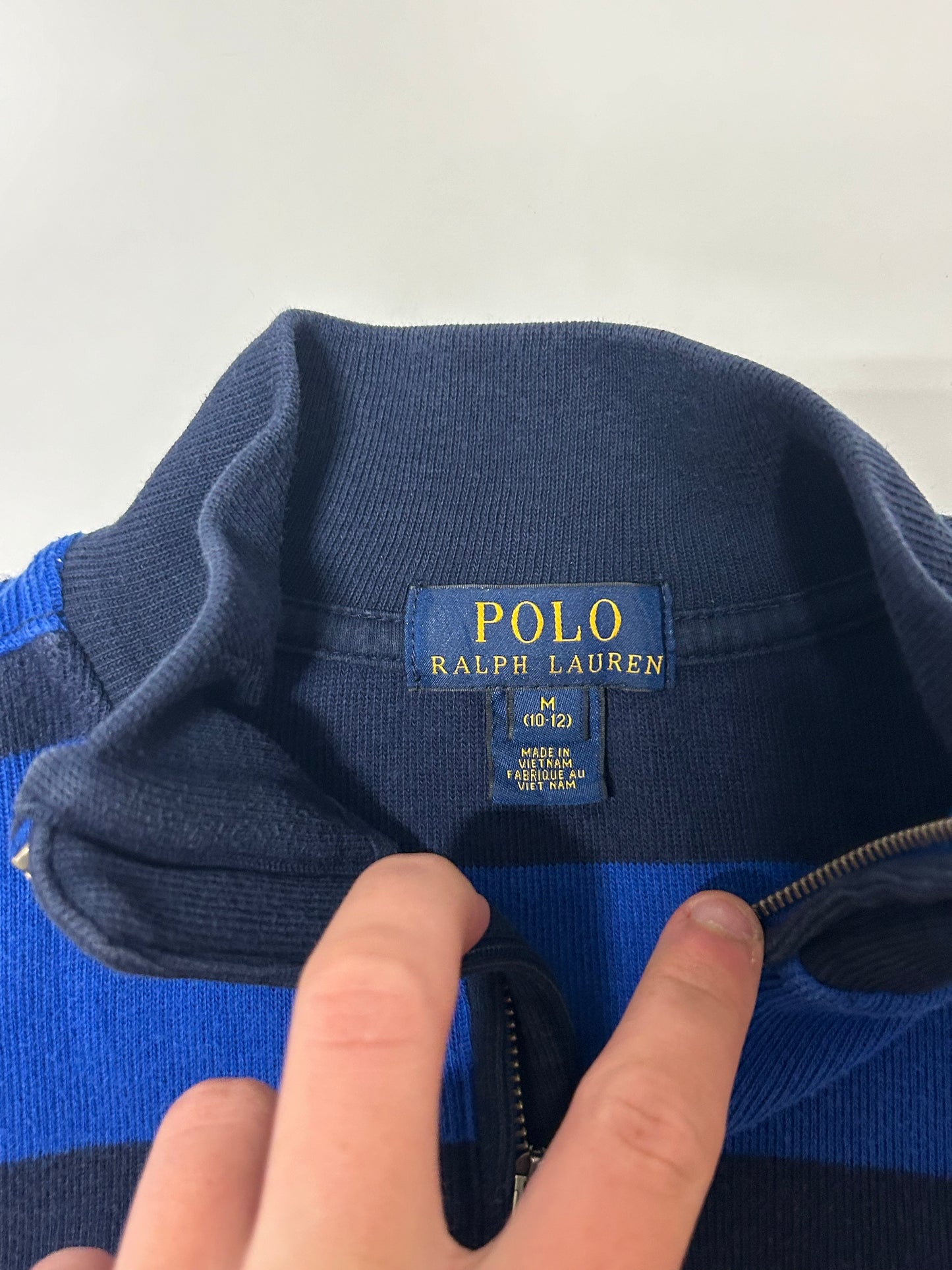 Youth Ralph Lauren striped quarter zip (M)