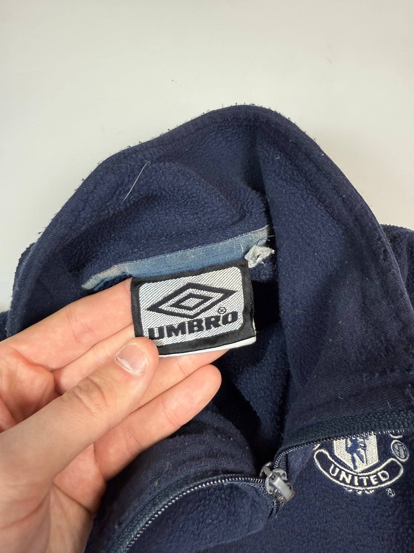 Vintage Manchester United 2000-02 Umbro quarter zip fleece (M)