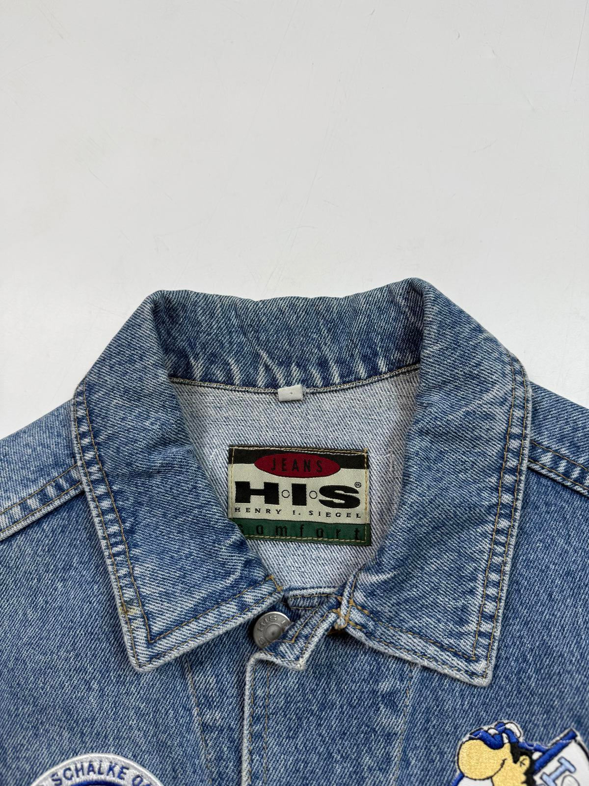 Vintage 90s Schalke Ultra denim vest jacket (M)