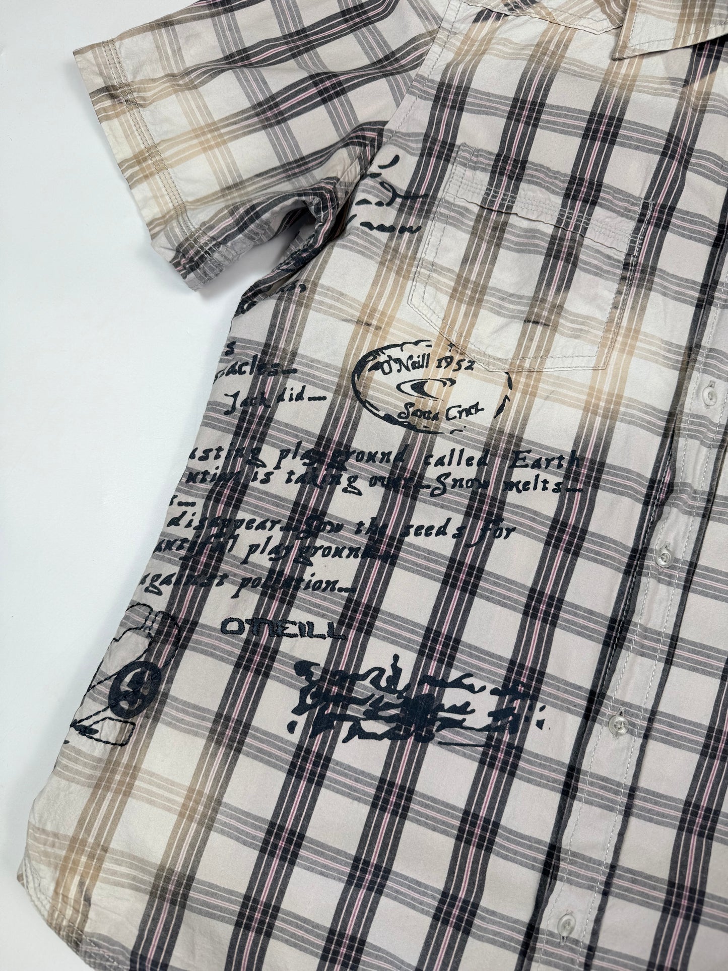 Vintage O'neill checkered s/s shirt (L)