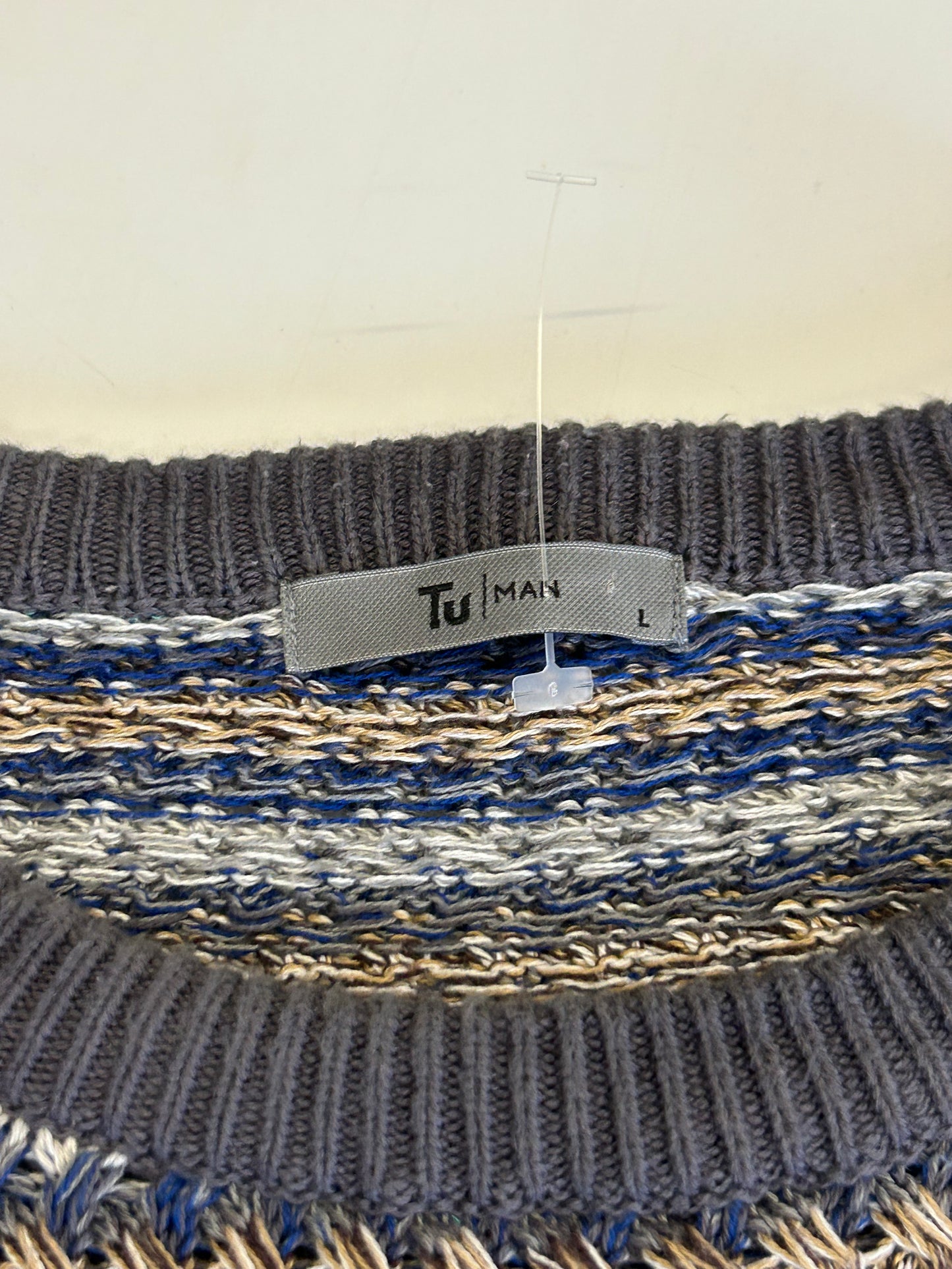 Abstract grandad knit sweater (L)