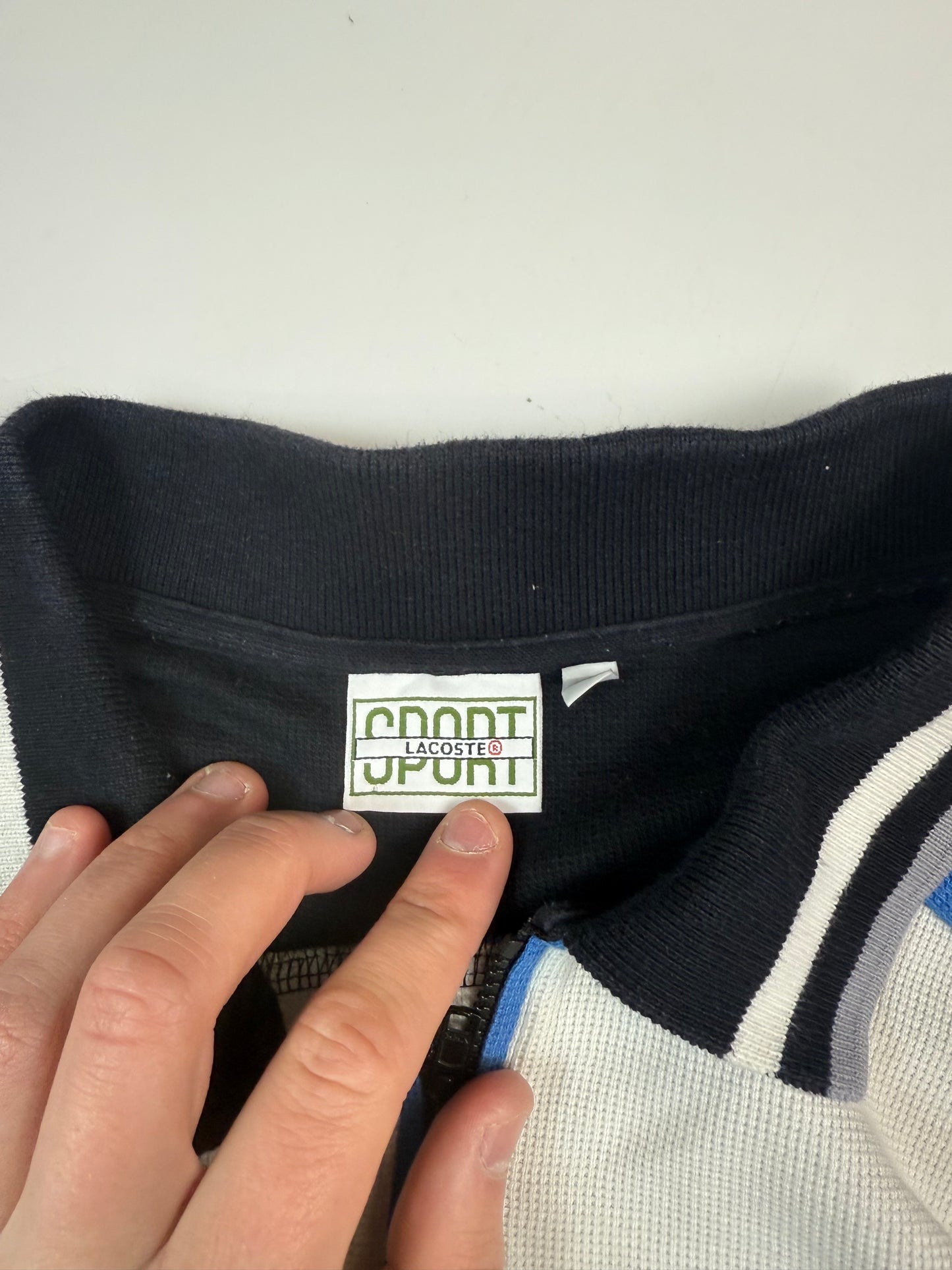 Vintage Lacoste sport colour block quarter zip sweatshirt (L)