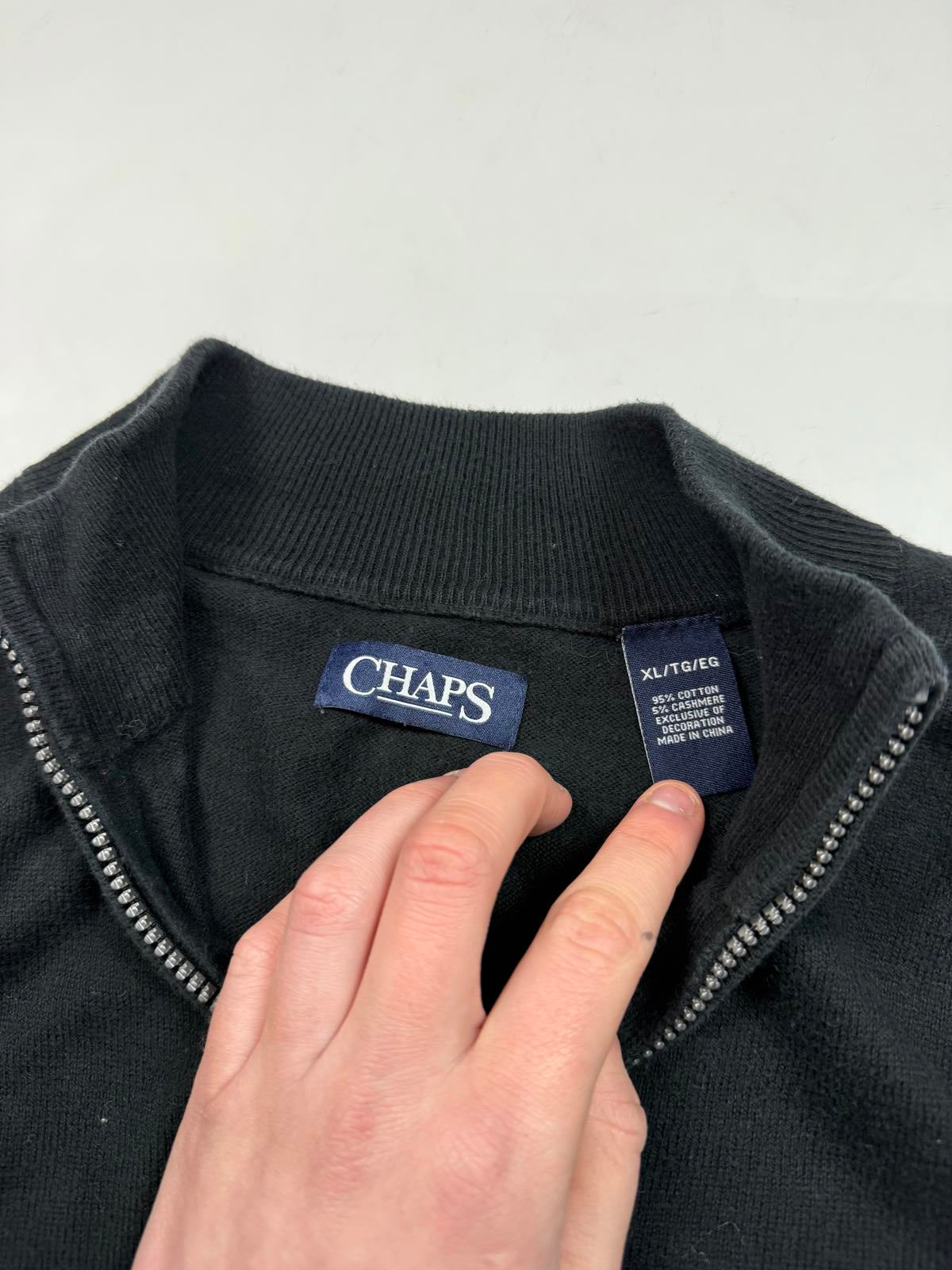 Vintage Chaps quarter zip knit sweater (XL)