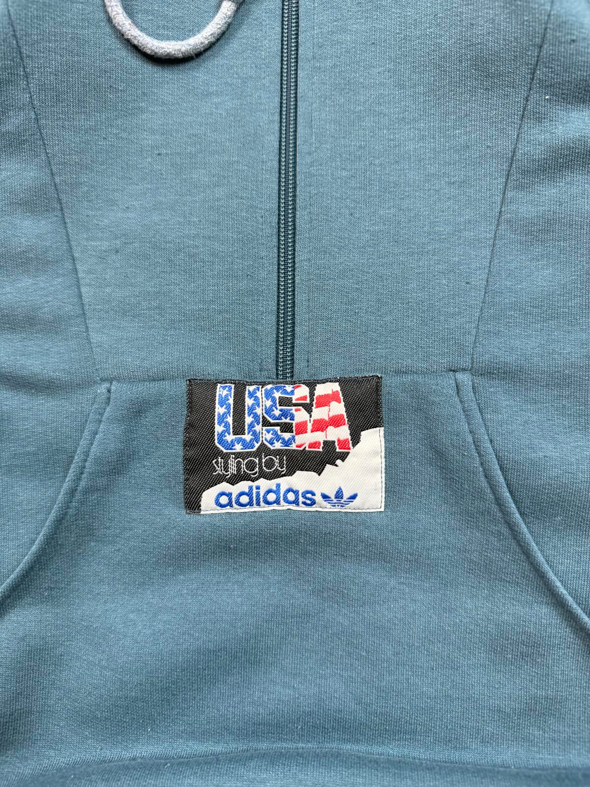 Vintage 90s adidas originals 1/4 zip hoodie (M)