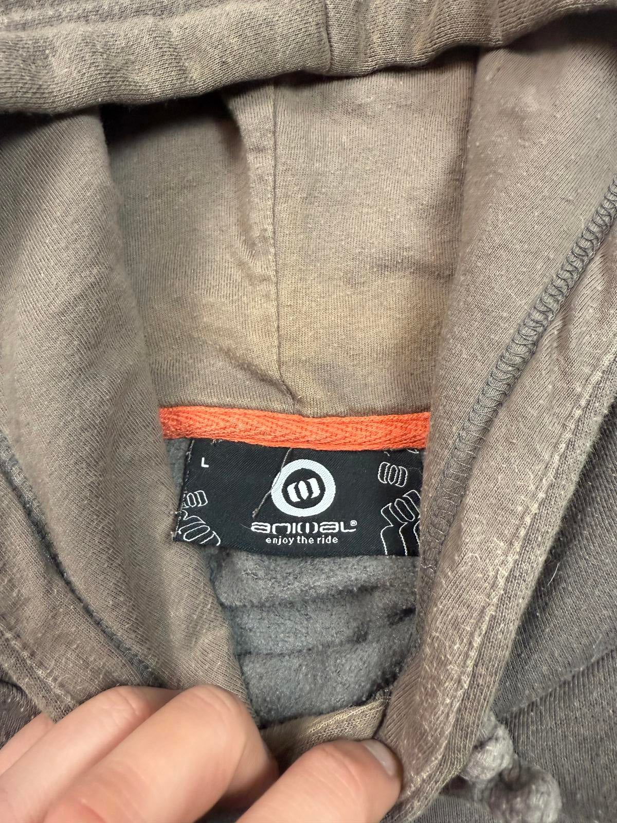 Vintage Animal spell out hoodie (L)