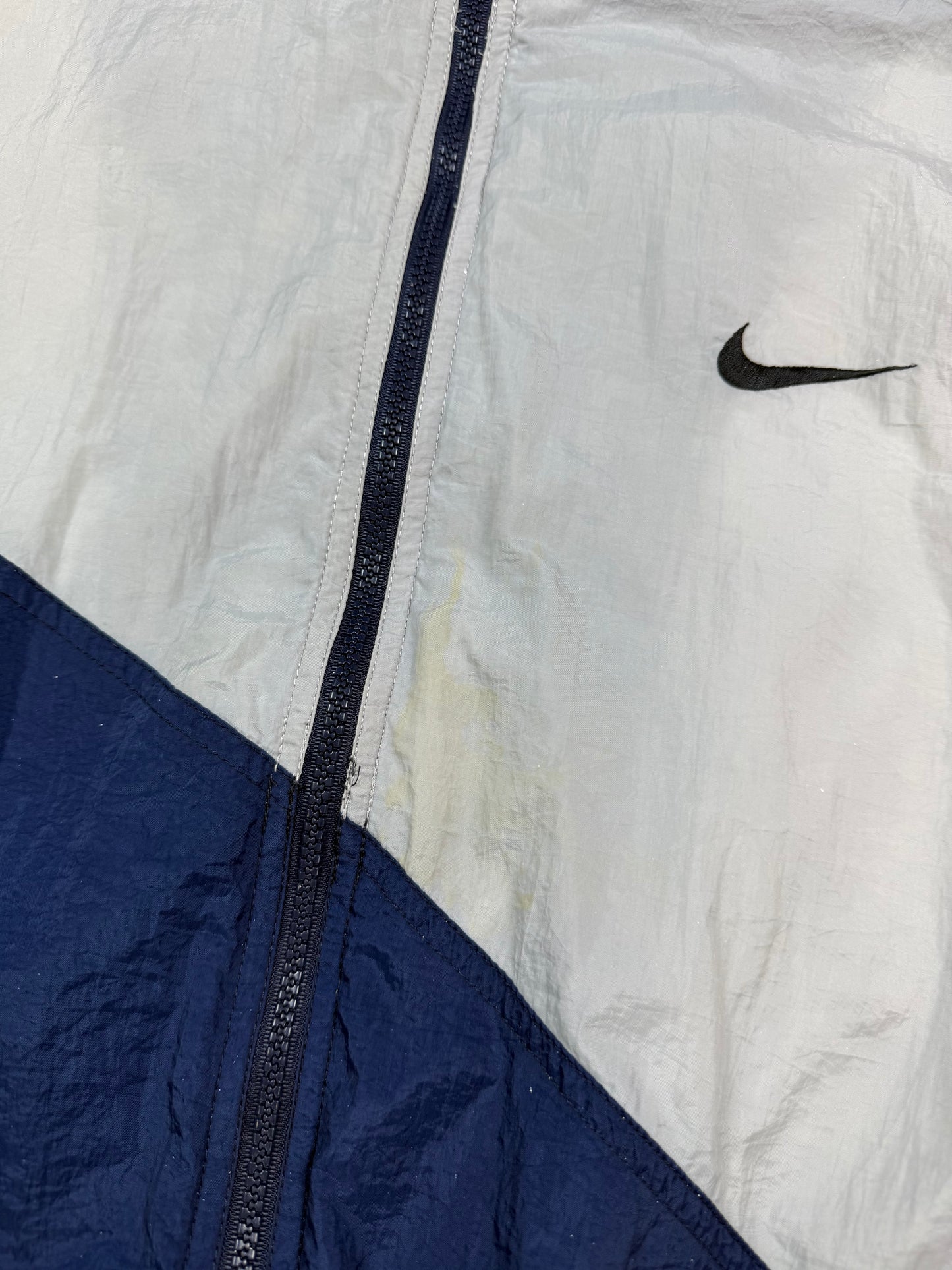 Vintage 90s Nike big swoosh windbreaker track jacket (XL)