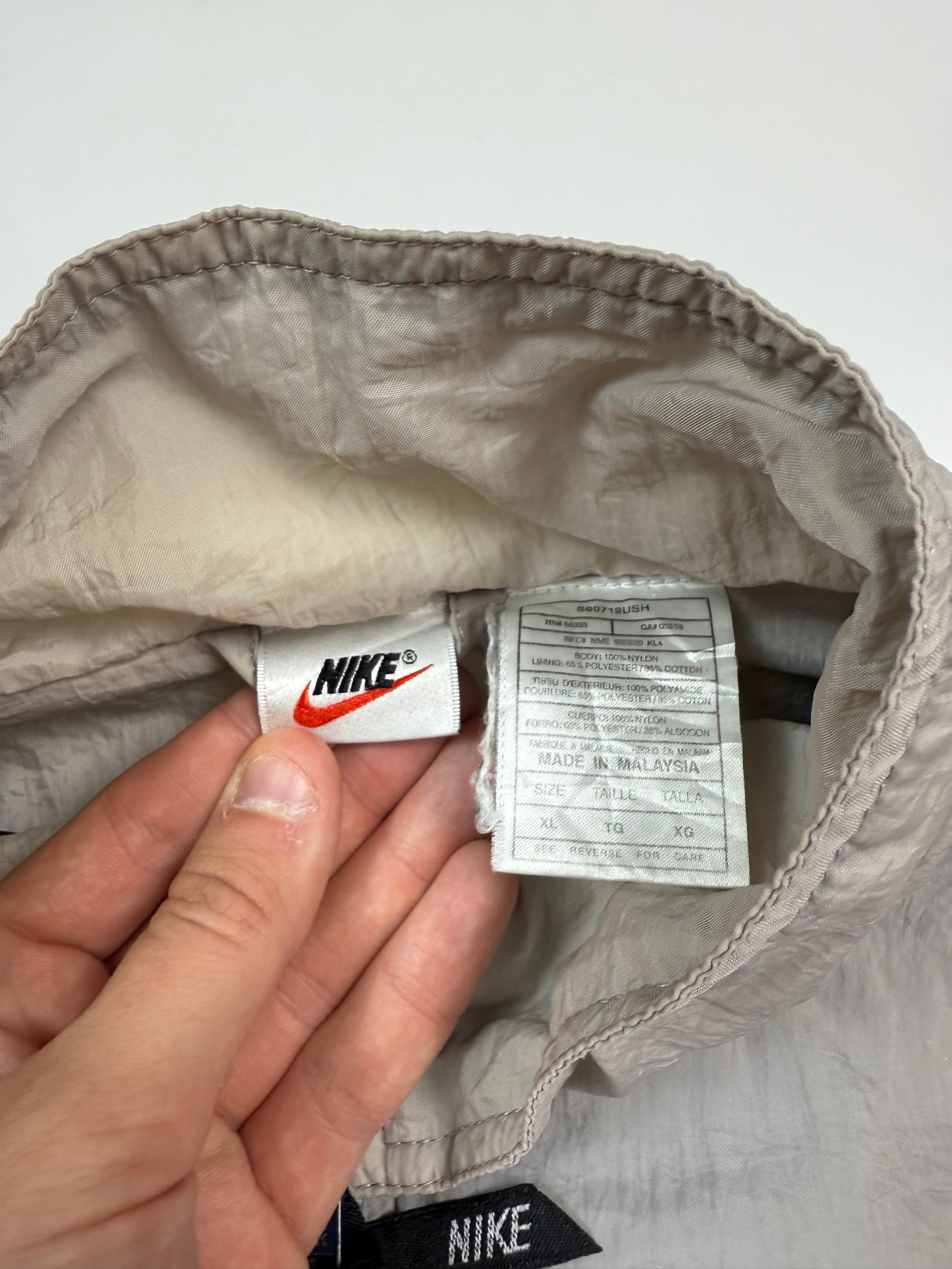 Vintage 90s Nike big swoosh windbreaker track jacket (XL)