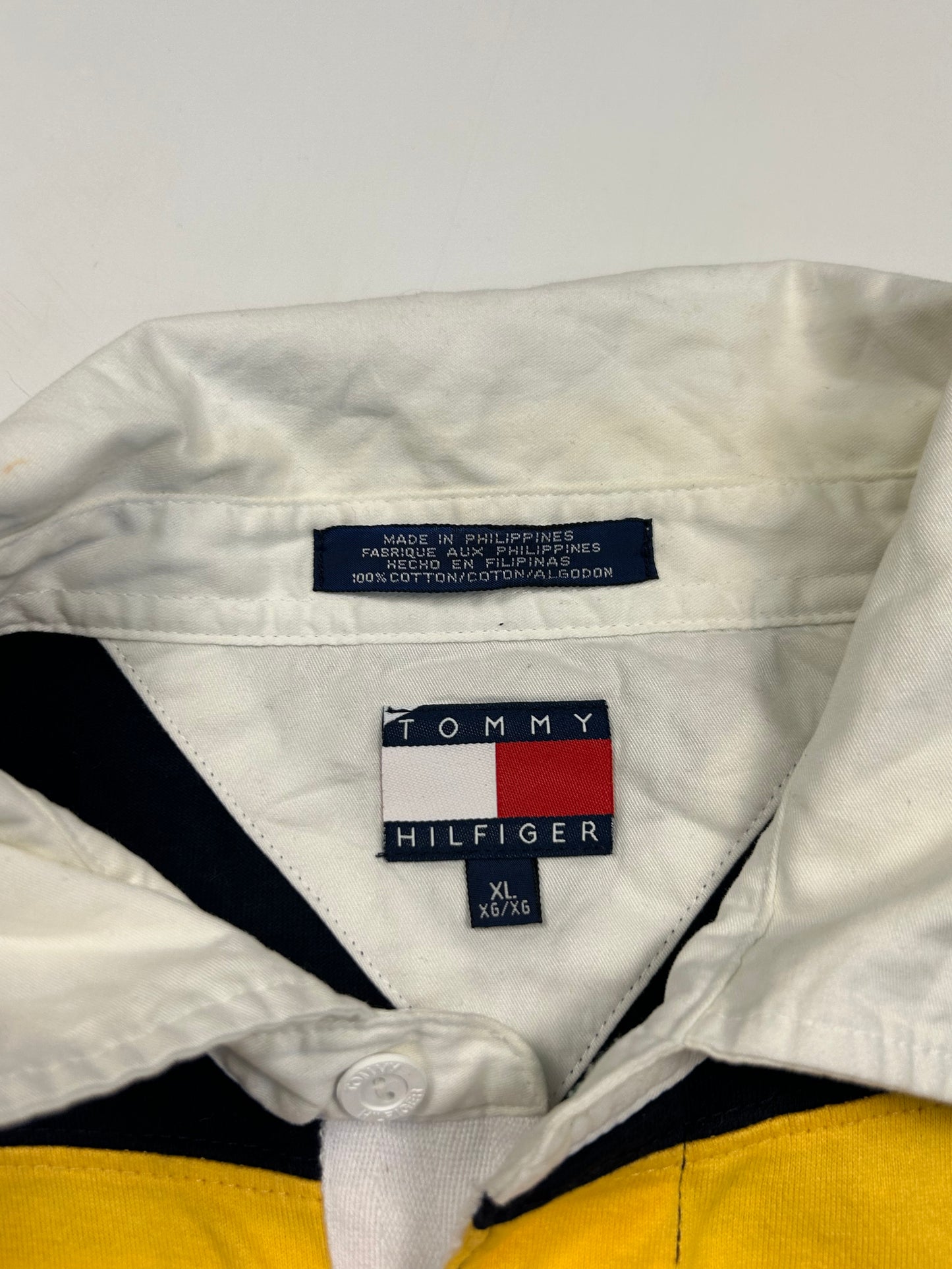 Vintage 90s Tommy Hilfiger striped rugby polo (XL)