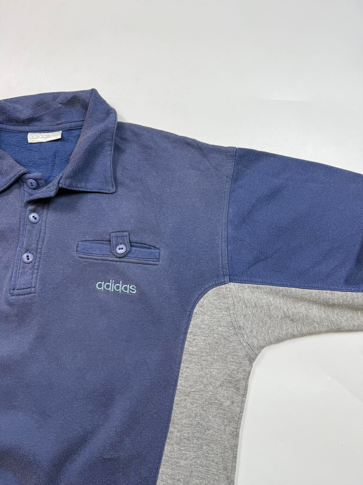 Vintage 90s adidas originals collared sweatshirt (XL)