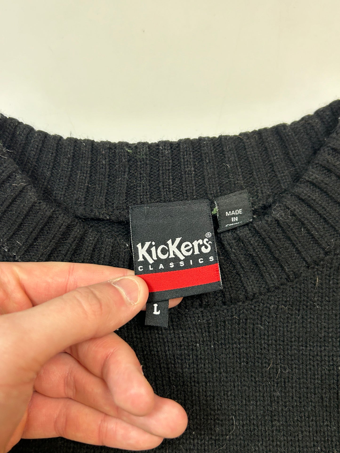 Vintage Kickers spell out knit sweater (L)