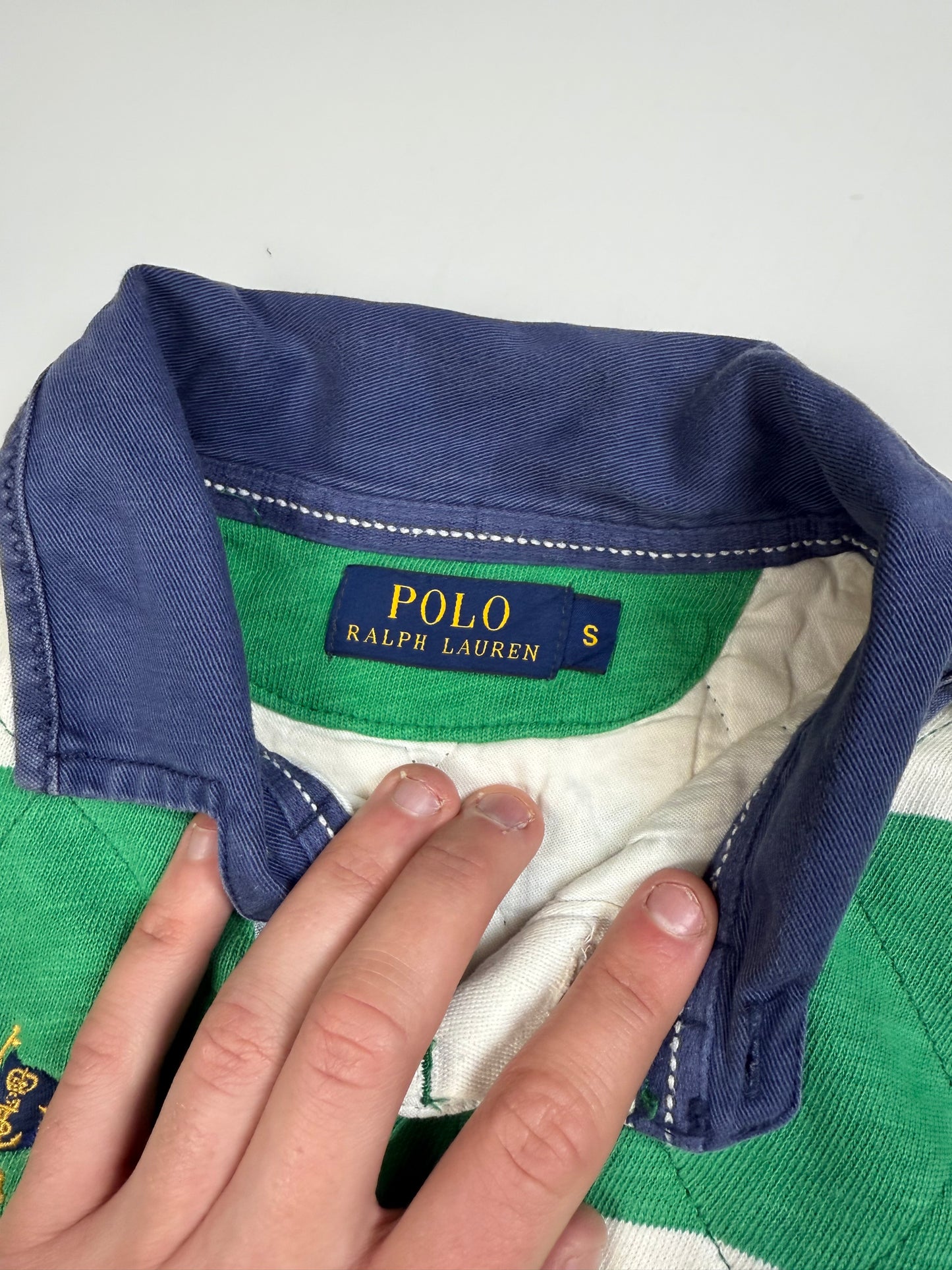 Polo Ralph Lauren yacht club striped rugby polo shirt (S)