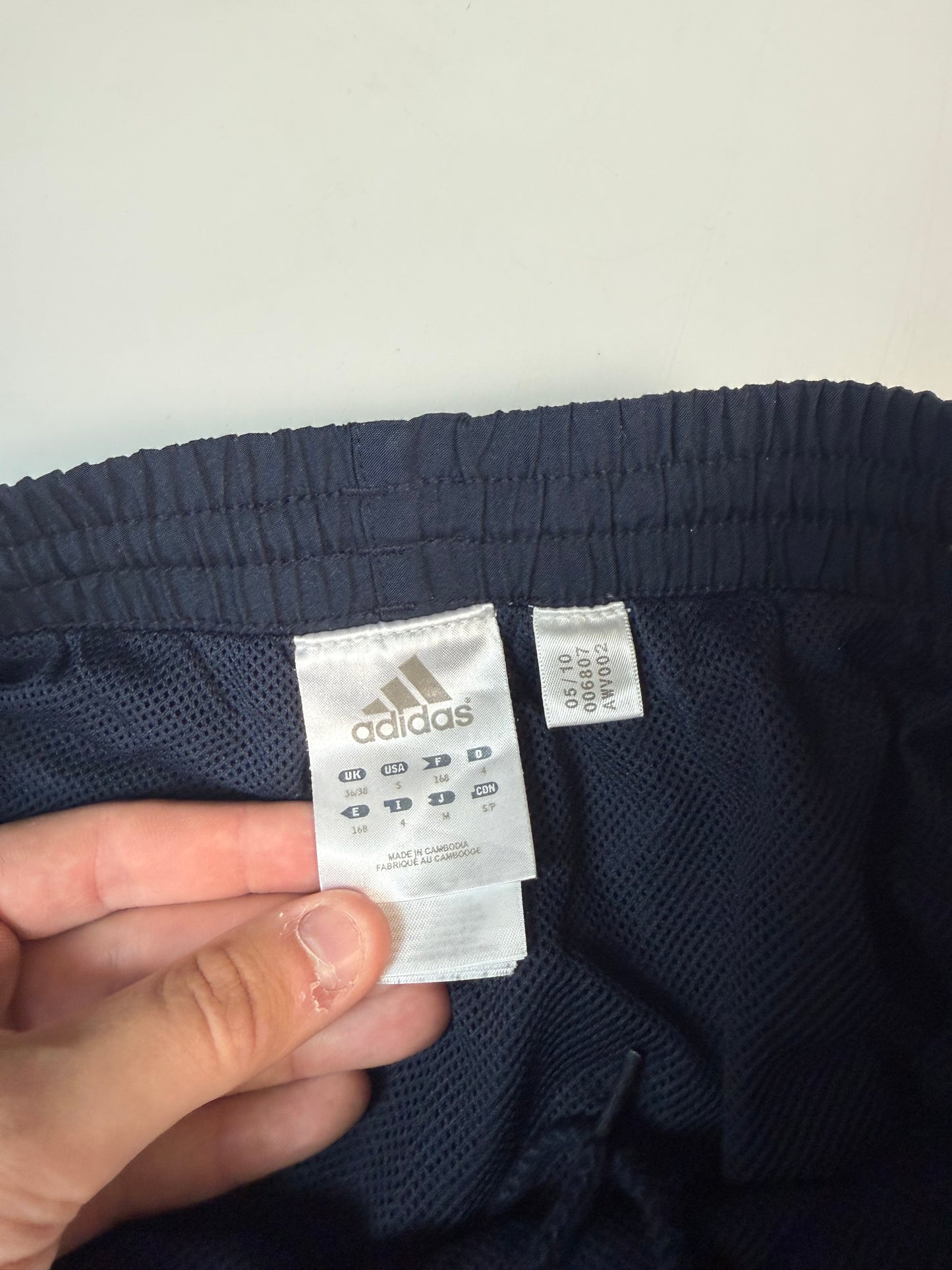 Vintage Adidas side stripe baggy track pants (S)