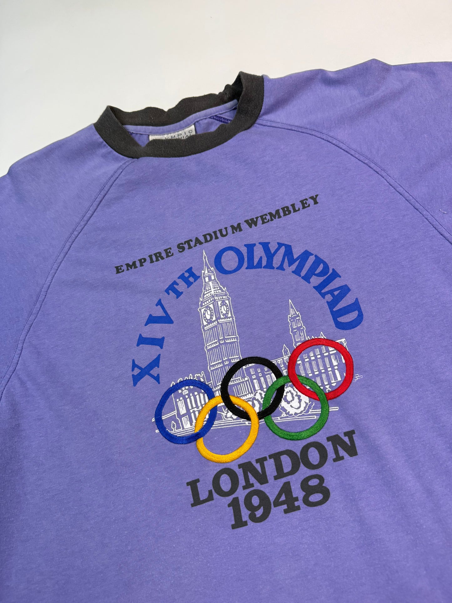 Vintage 80s Adidas olympic centennial collection 1948 tee (M)