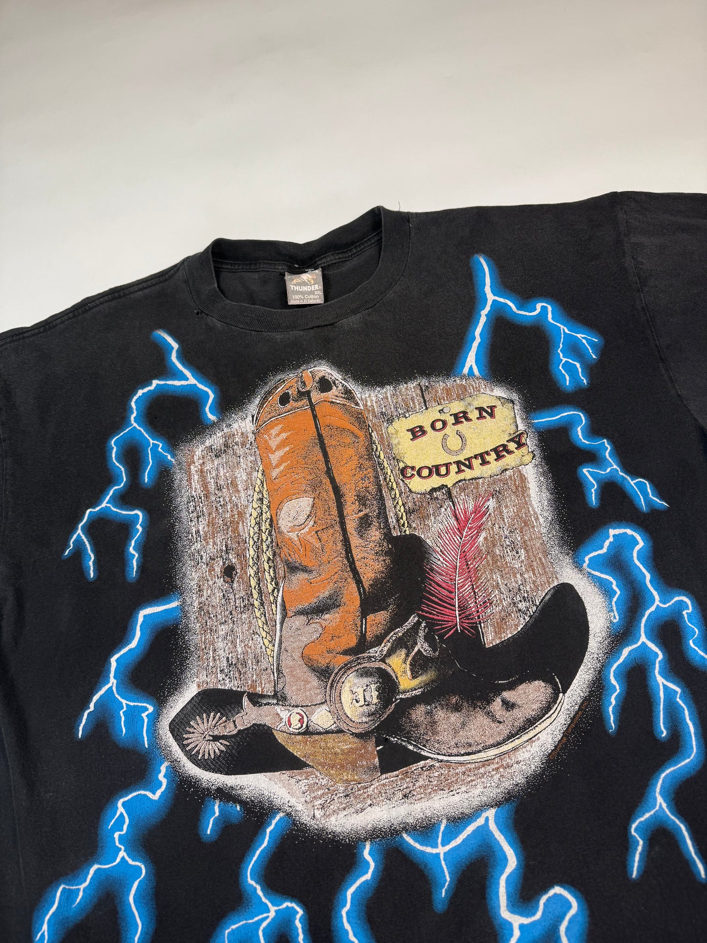 Vintage 90s American Thunder born country tee (XXL)