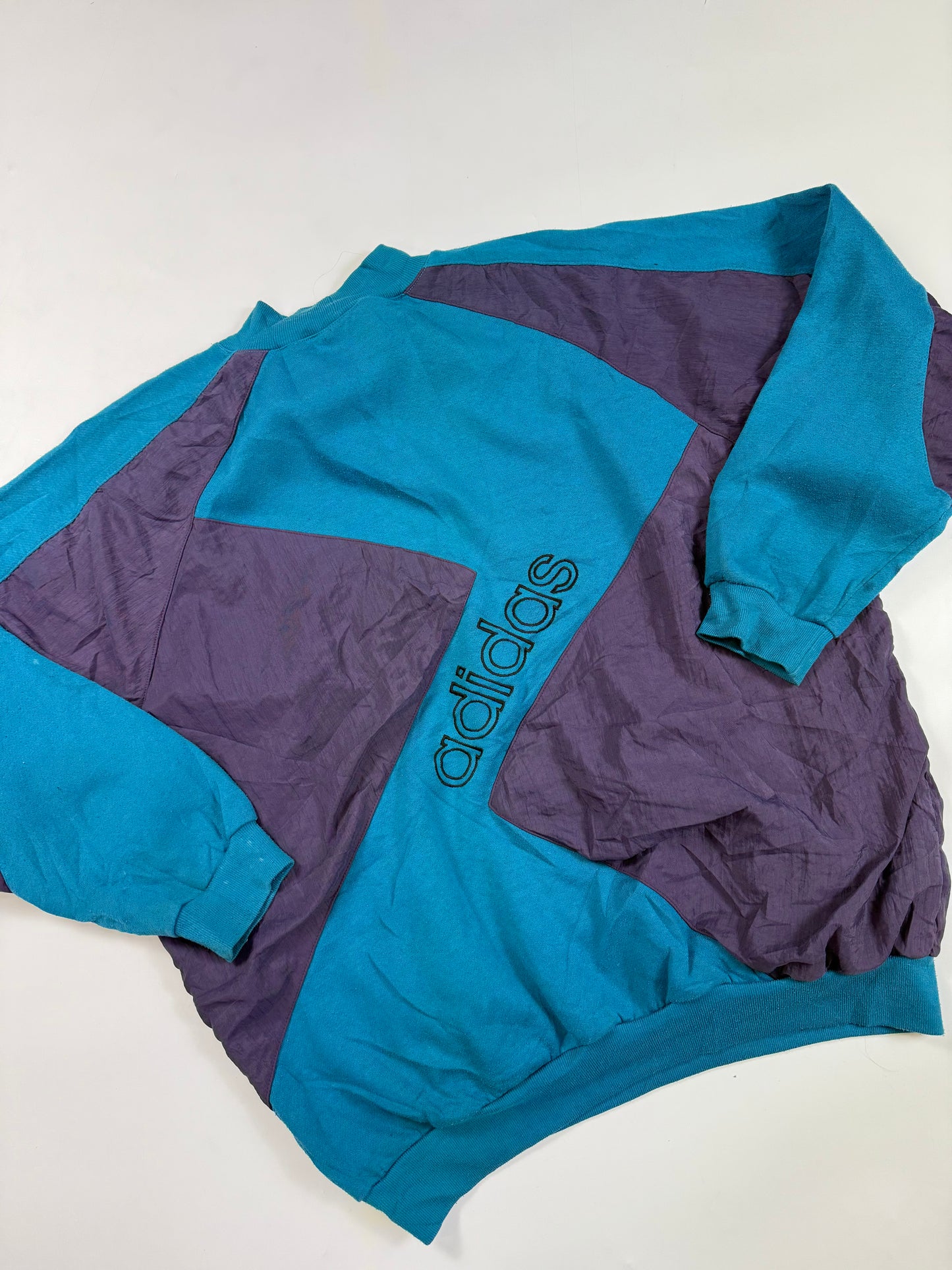 Vintage 90s Adidas colour block sweatshirt (XL)