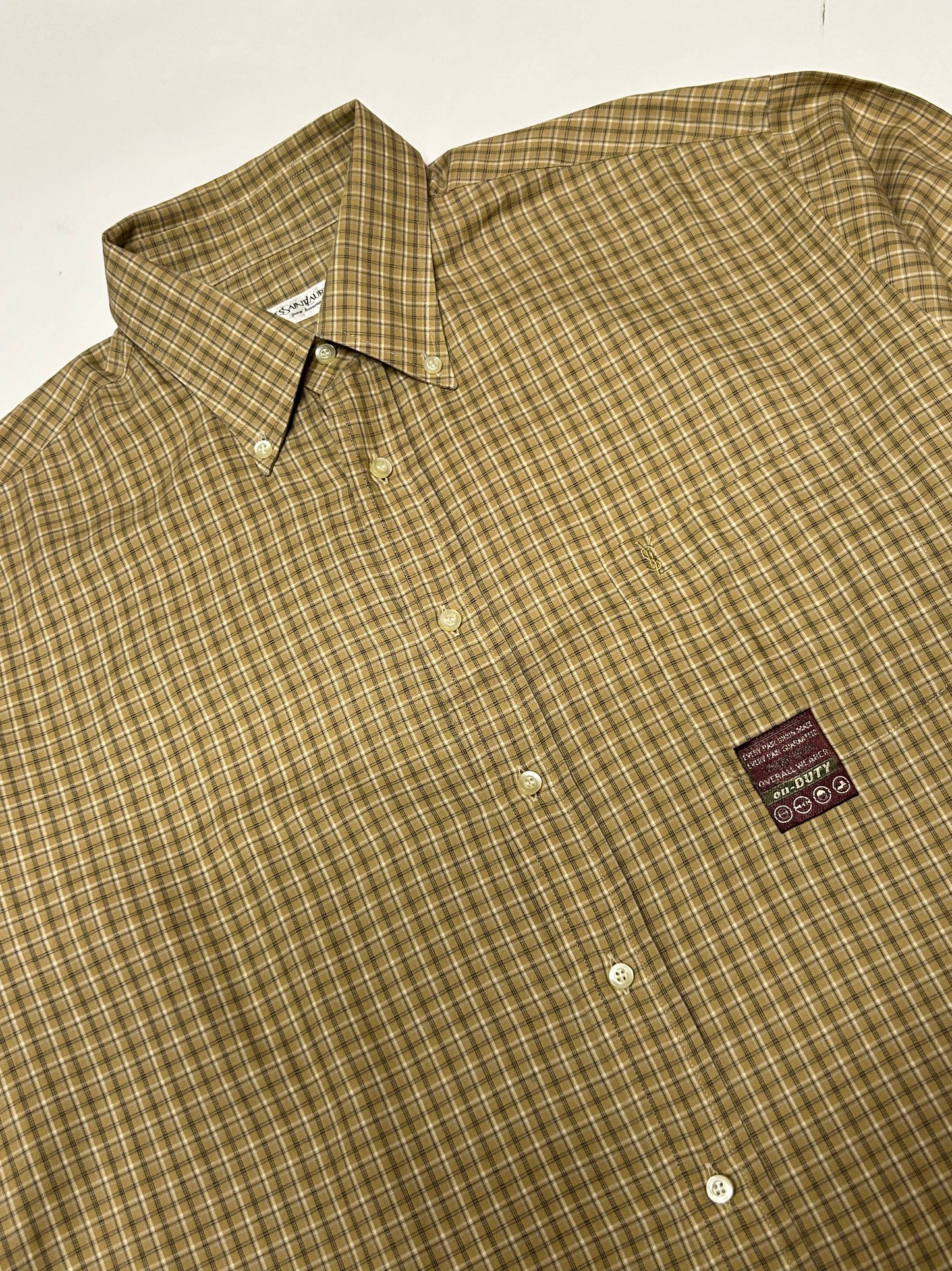 Vintage YSL long sleeve check shirt (XL)