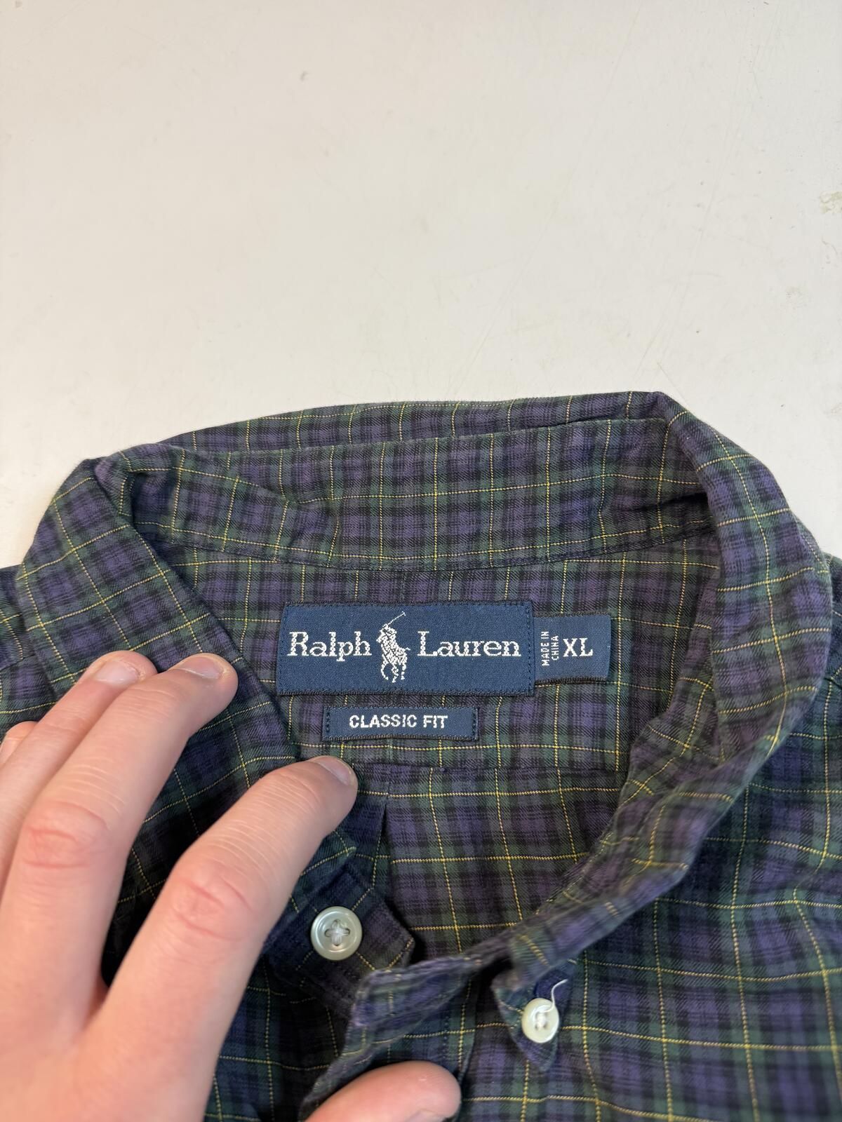 Vintage 90s Polo Ralph Lauren check button up shirt (XL)