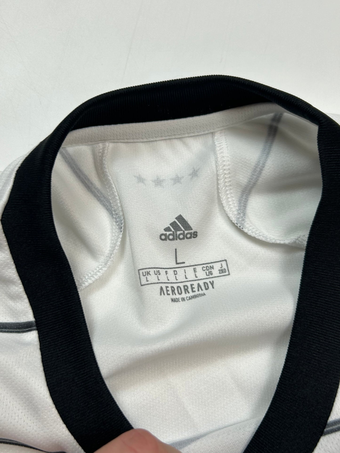 Germany 2020/21 Adidas striped home football shirt (L)