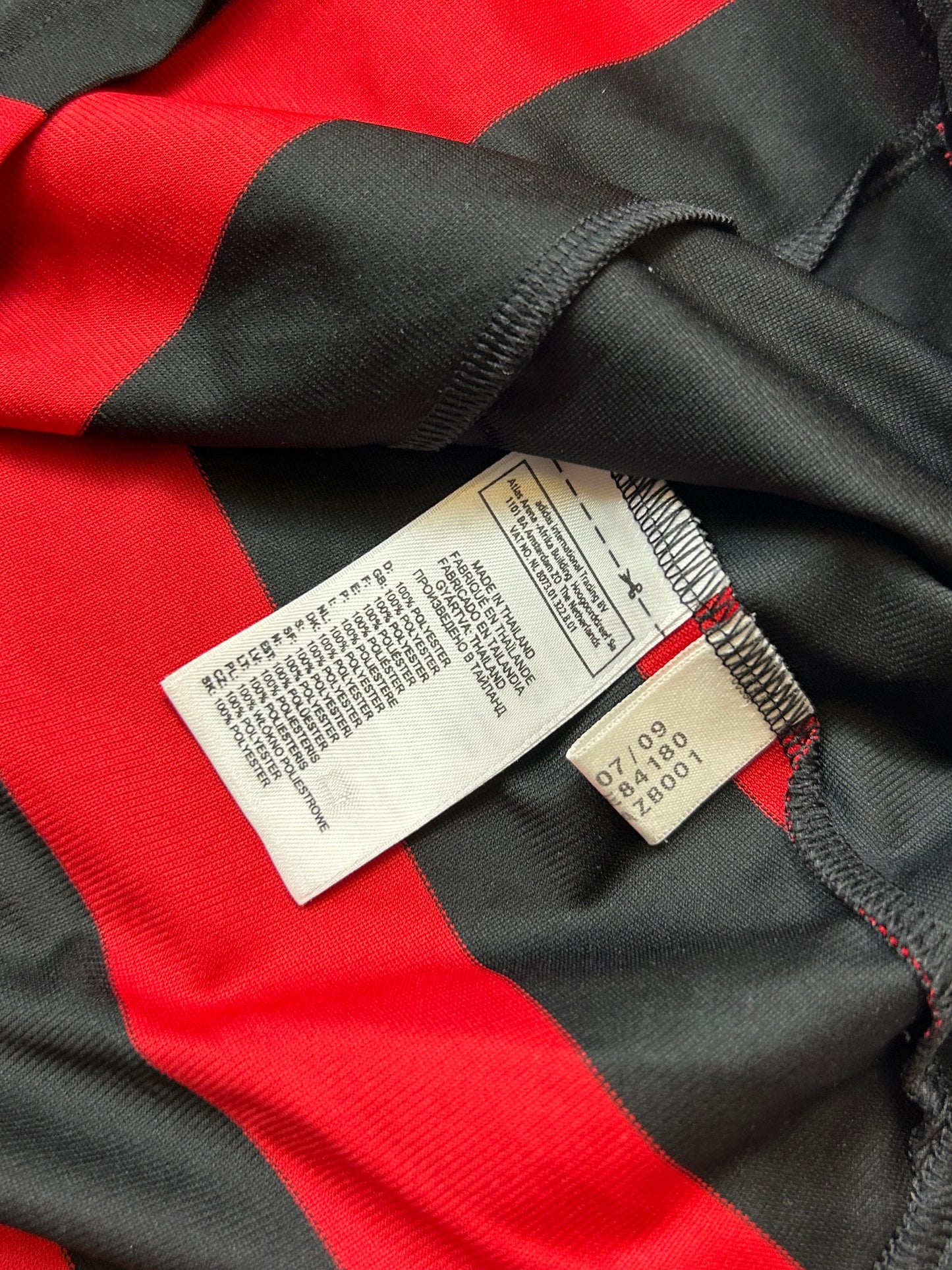 AC Milan 2009/10 Adidas l/s home football shirt (L)
