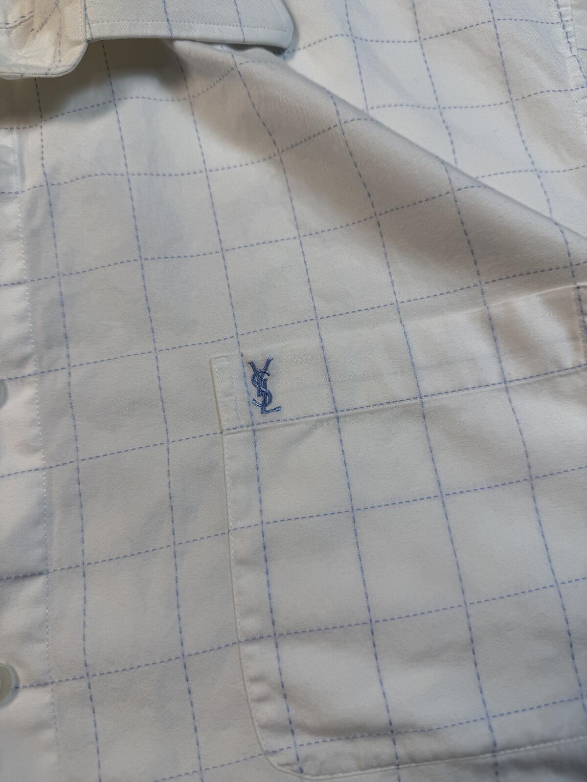 Vintage YSL checkered short sleeve shirt (XL)