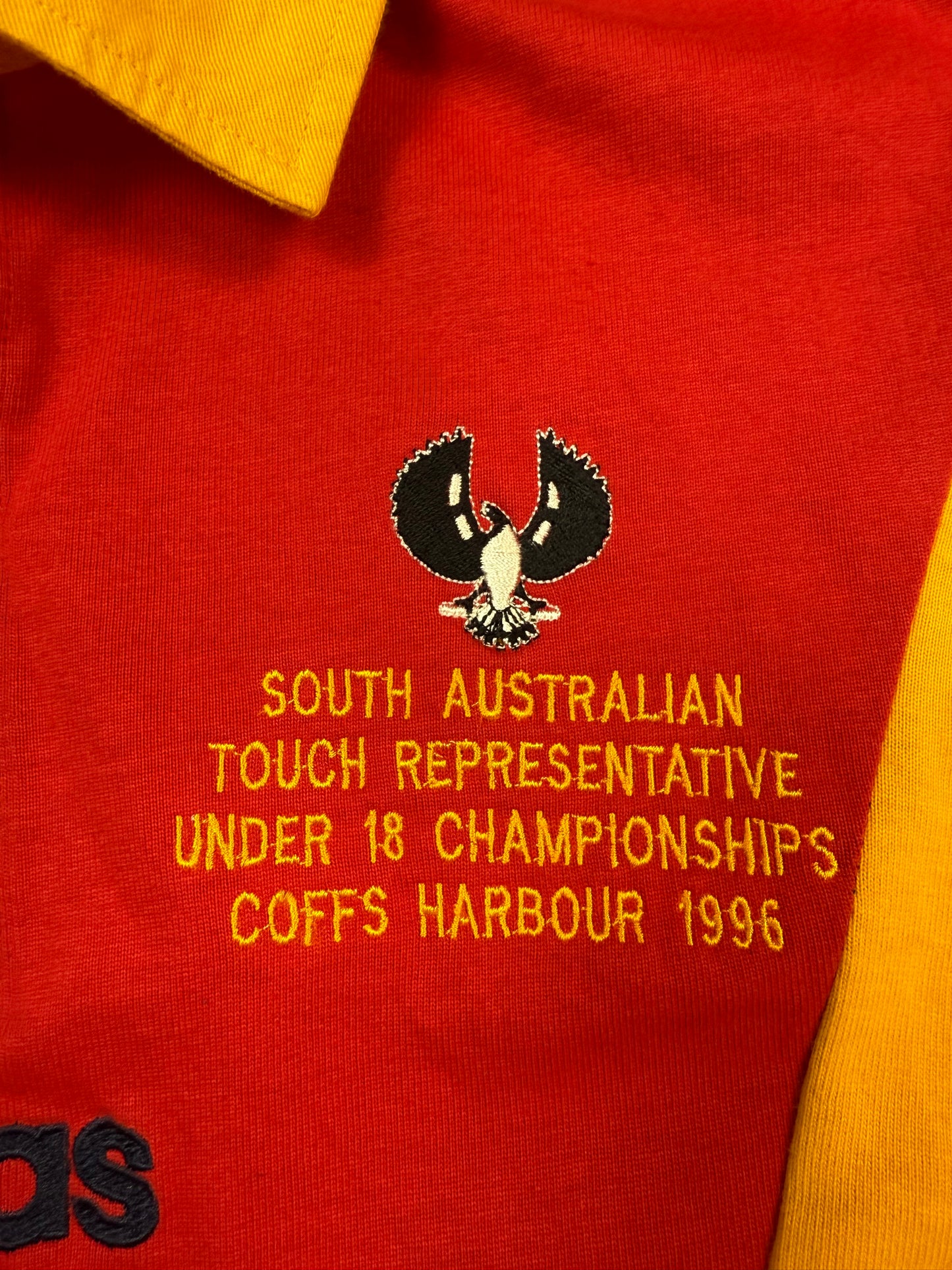 Vintage 90s Adidas training 1996 colour block rugby shirt (XL)