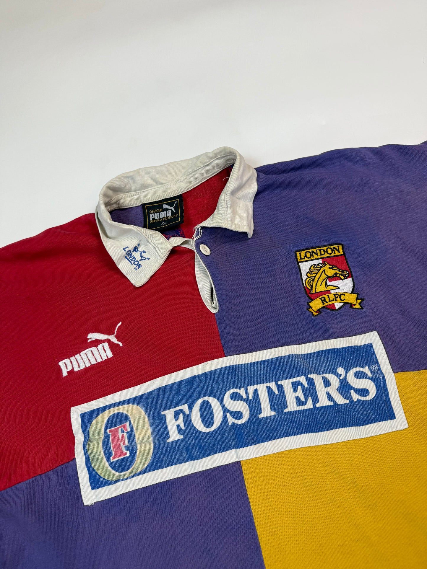Vintage London Broncos 1997 Puma rugby league s/s shirt (XL)