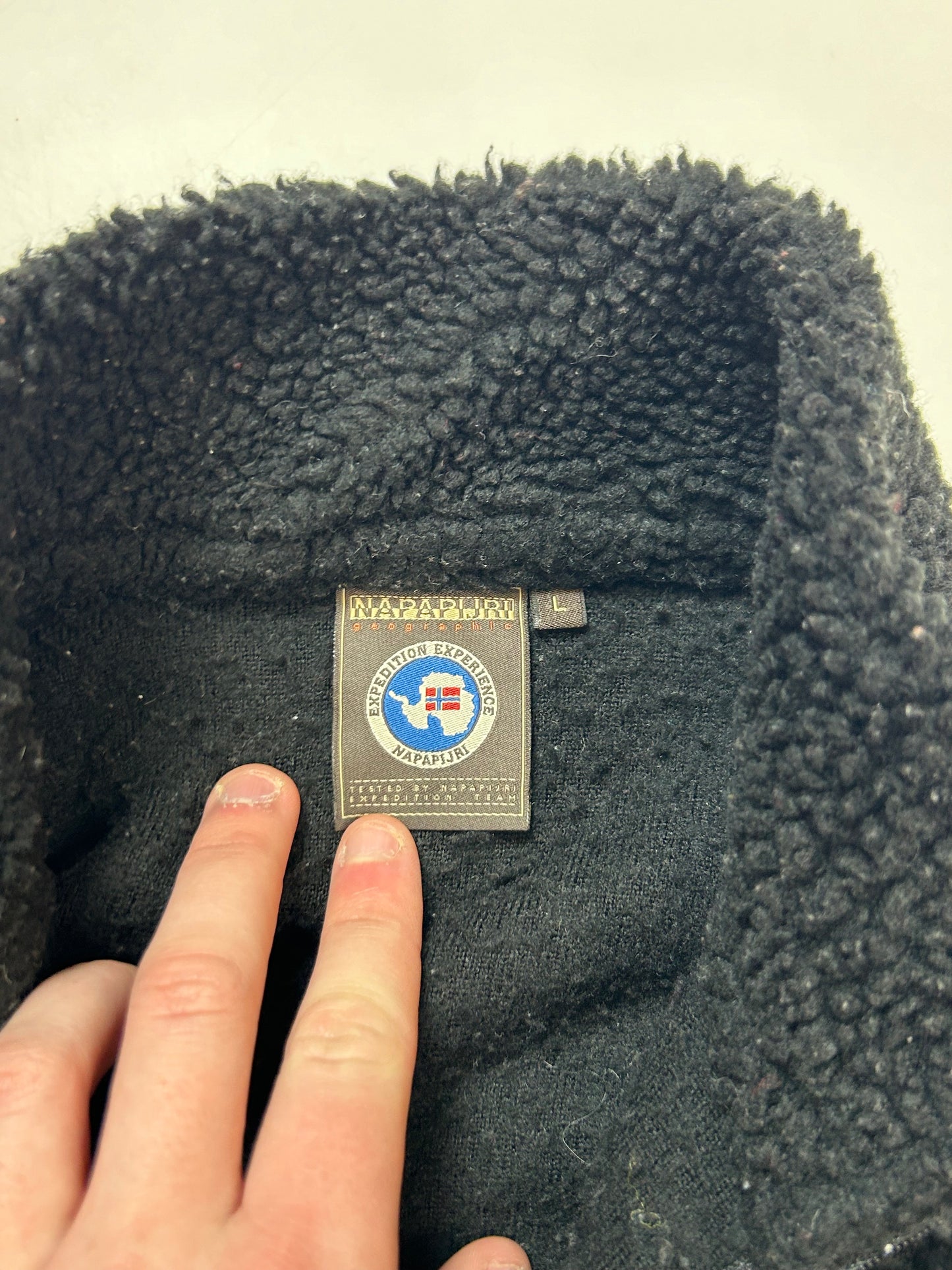 Vintage Napapijri deep pile quarter zip fleece (L)
