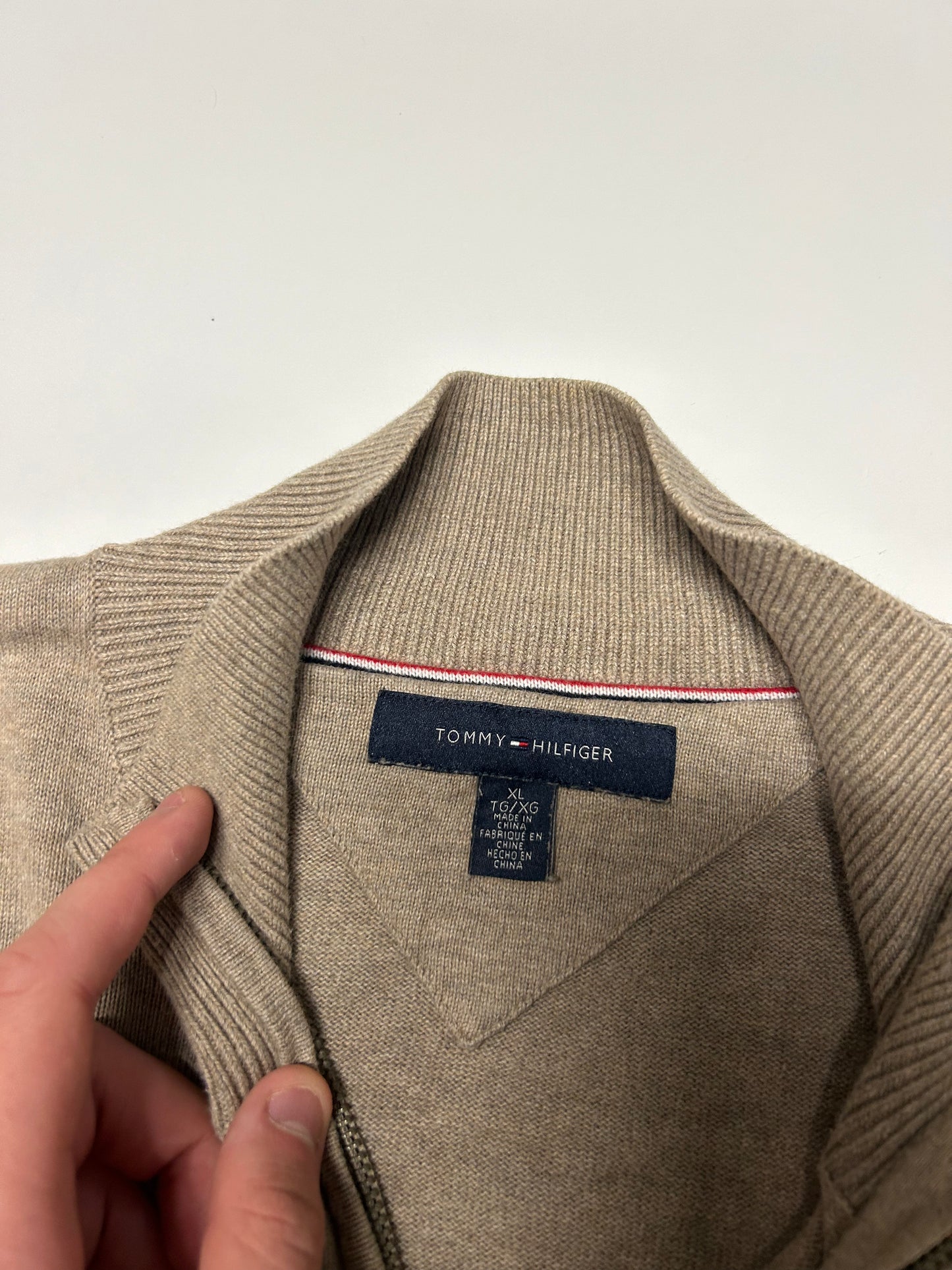 Tommy Hilfiger full zip knit sweater (XL)