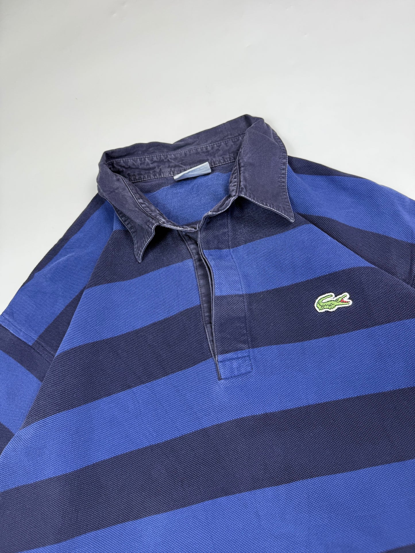 Vintage Lacoste striped rugby polo shirt (L)