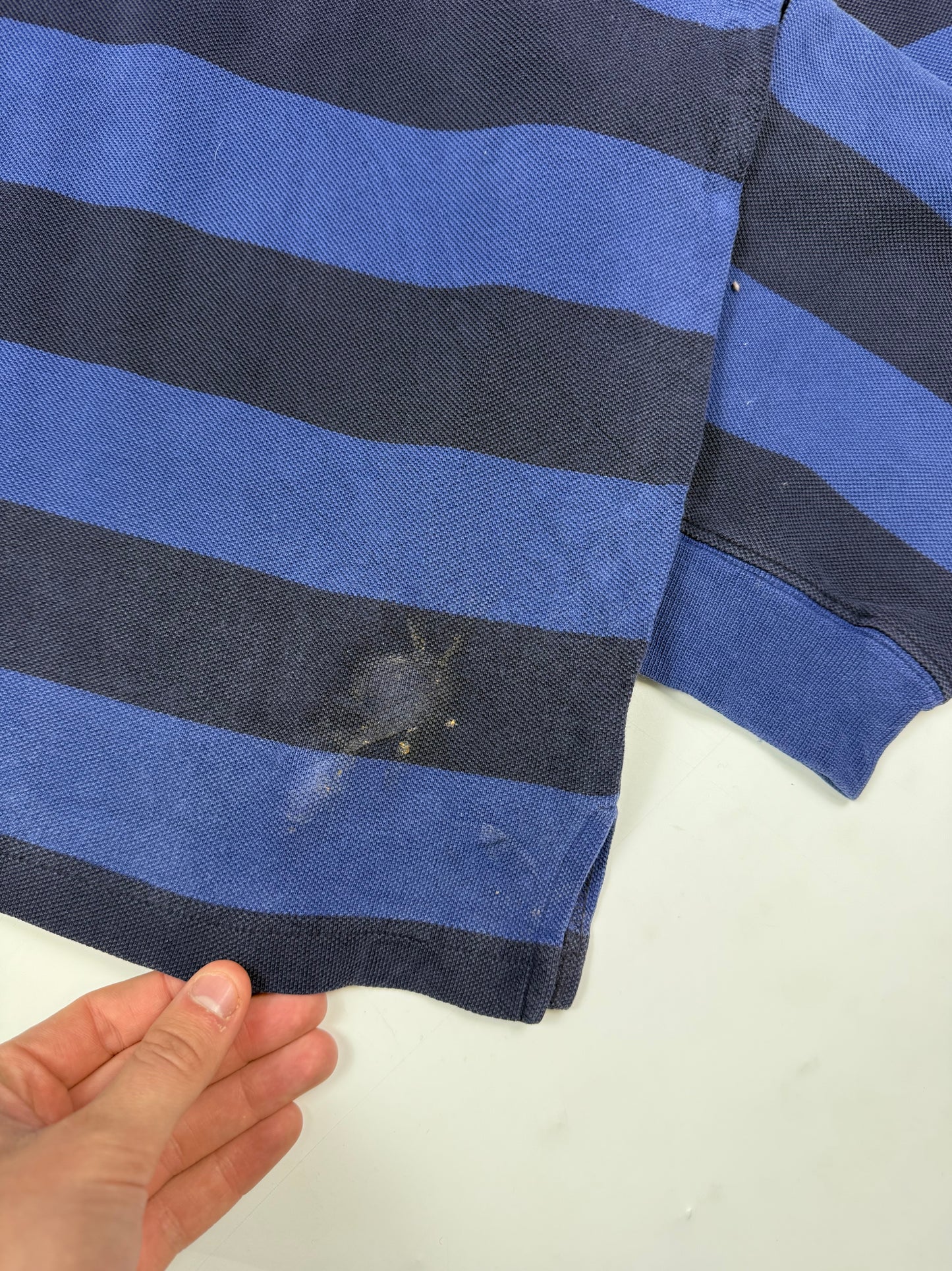 Vintage Lacoste striped rugby polo shirt (L)