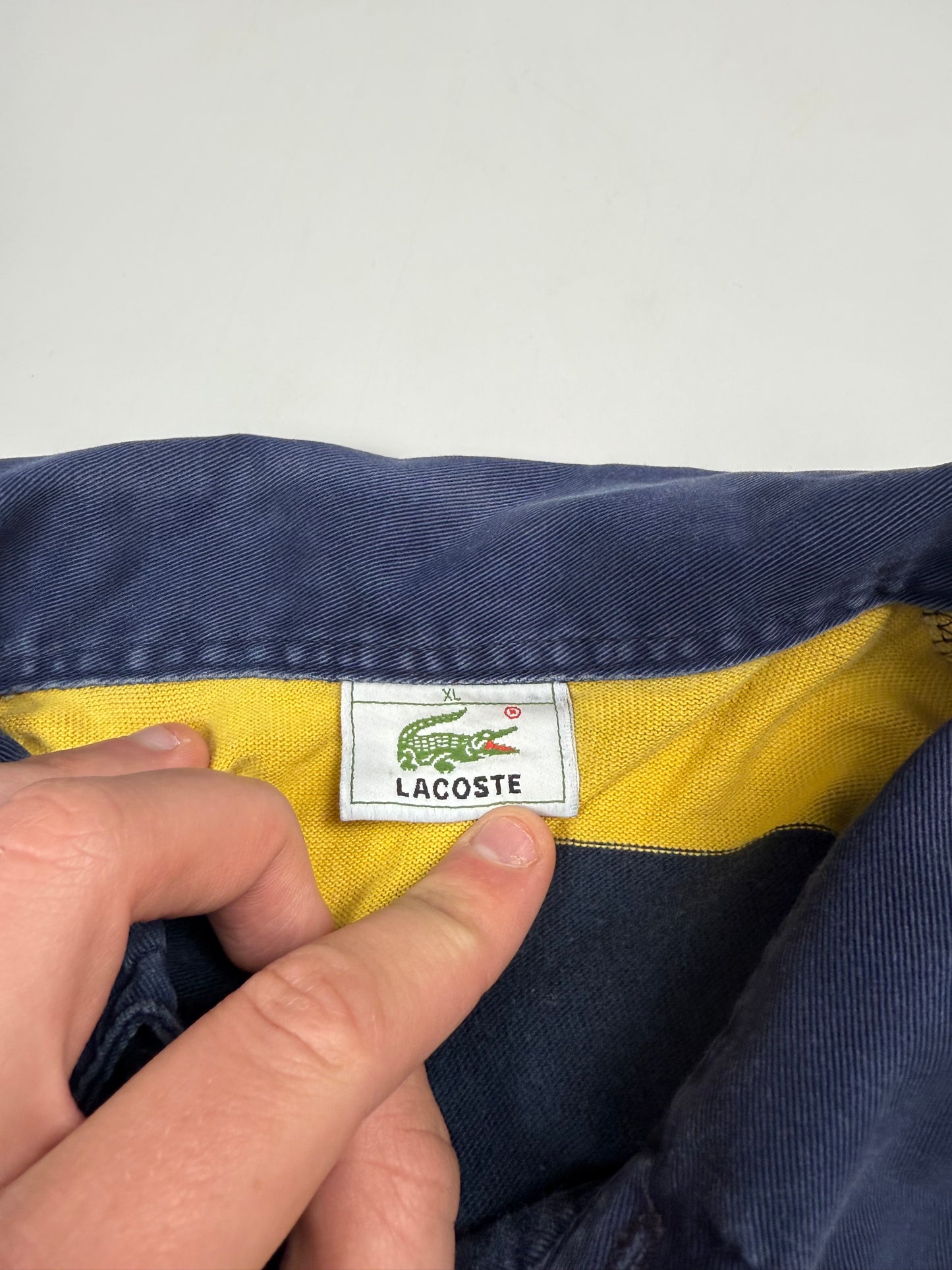 Vintage Lacoste striped rugby polo shirt (XL)