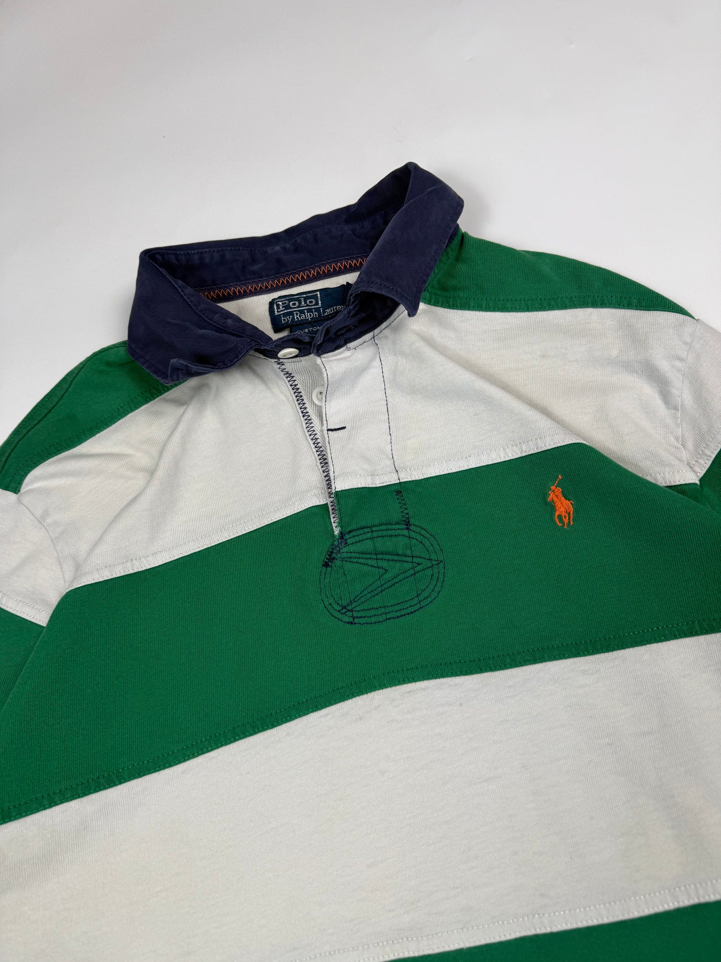 Vintage Polo Ralph Lauren striped rugby polo shirt (XL)