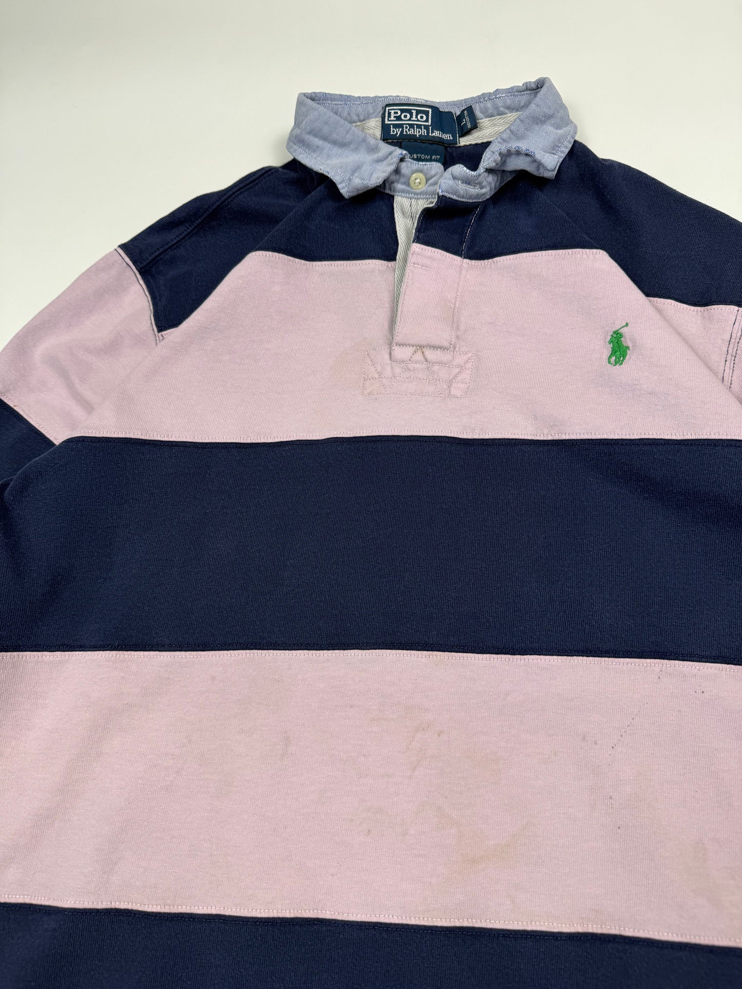 Vintage Polo Ralph Lauren striped rugby polo shirt (L)
