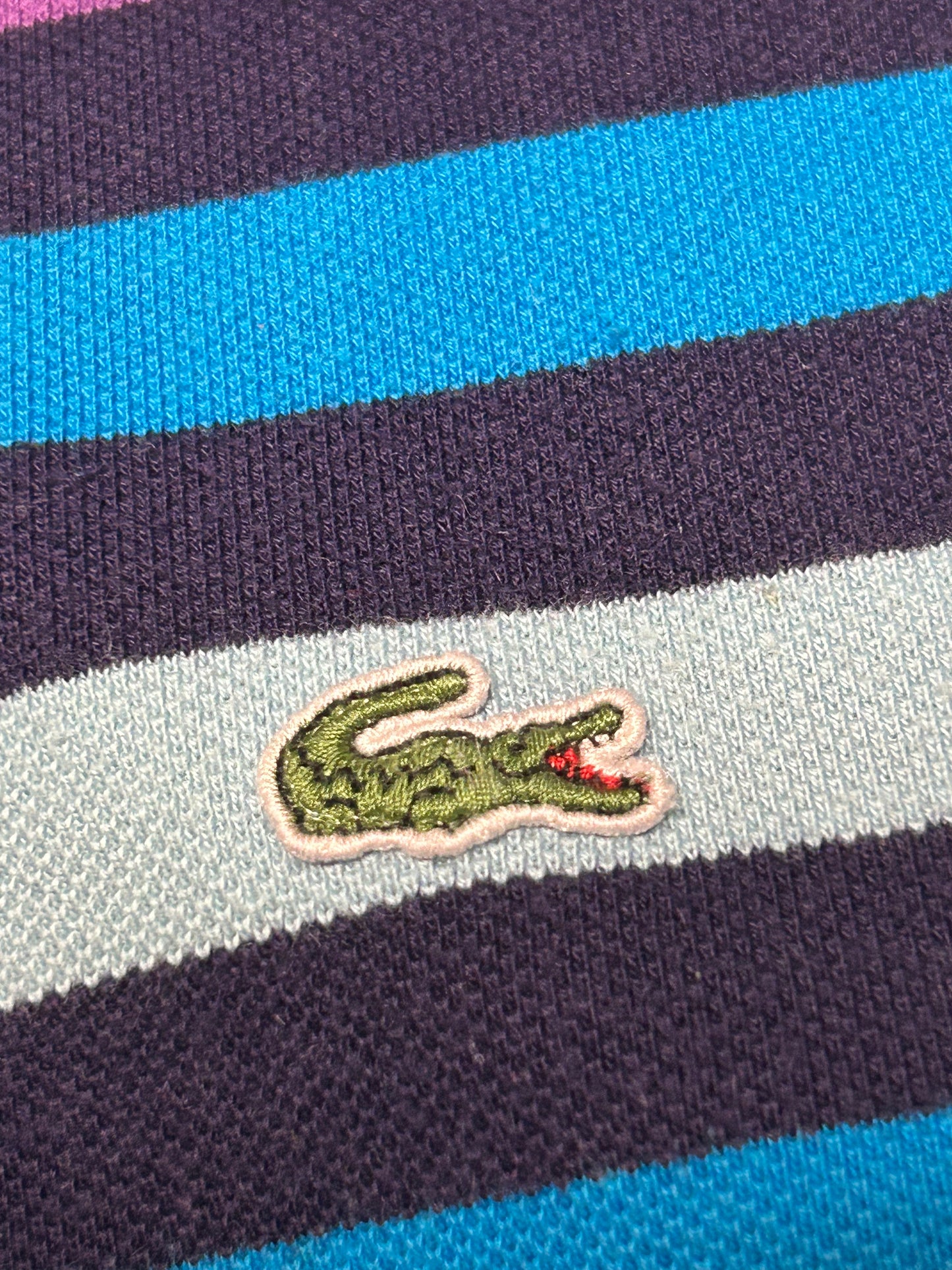 Lacoste long sleeve striped polo shirt (L)