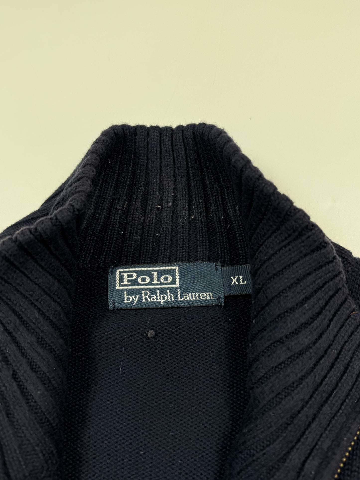 Vintage 90s Polo Ralph Lauren full zip knit sweater (XL)