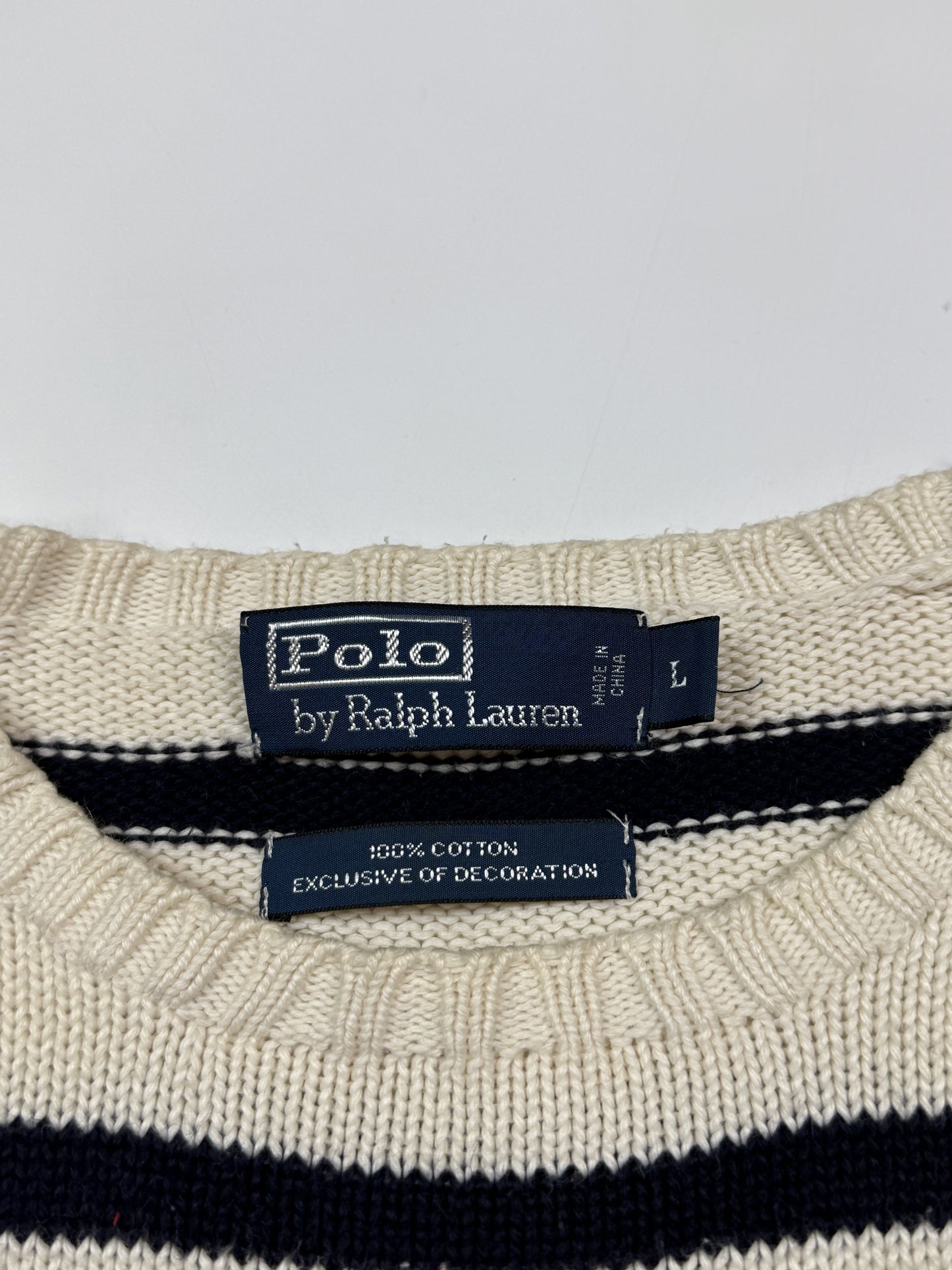 Vintage 90s Polo Ralph Lauren striped knit sweater (L)