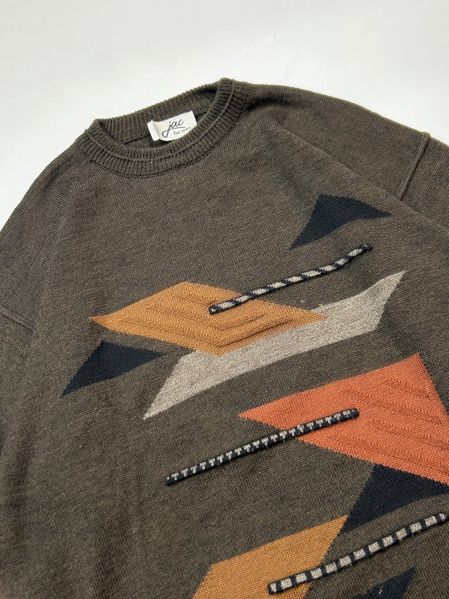 Abstract grandad knit sweater (L)