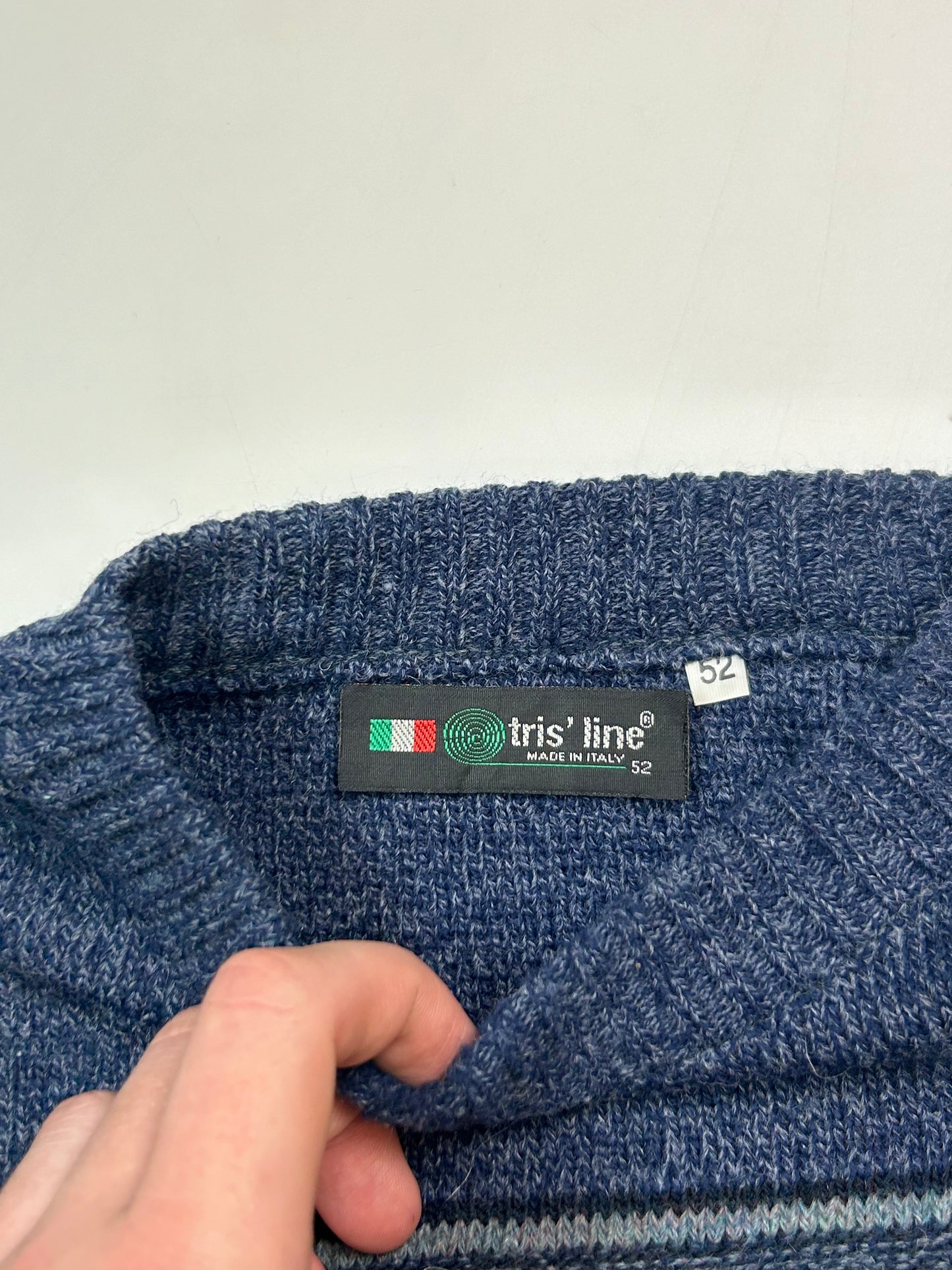 Abstract grandad knit sweater (L)