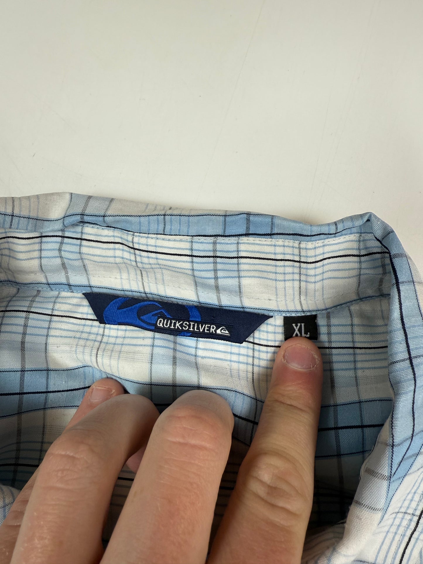 Vintage Quiksilver short sleeve checkered shirt (XL)