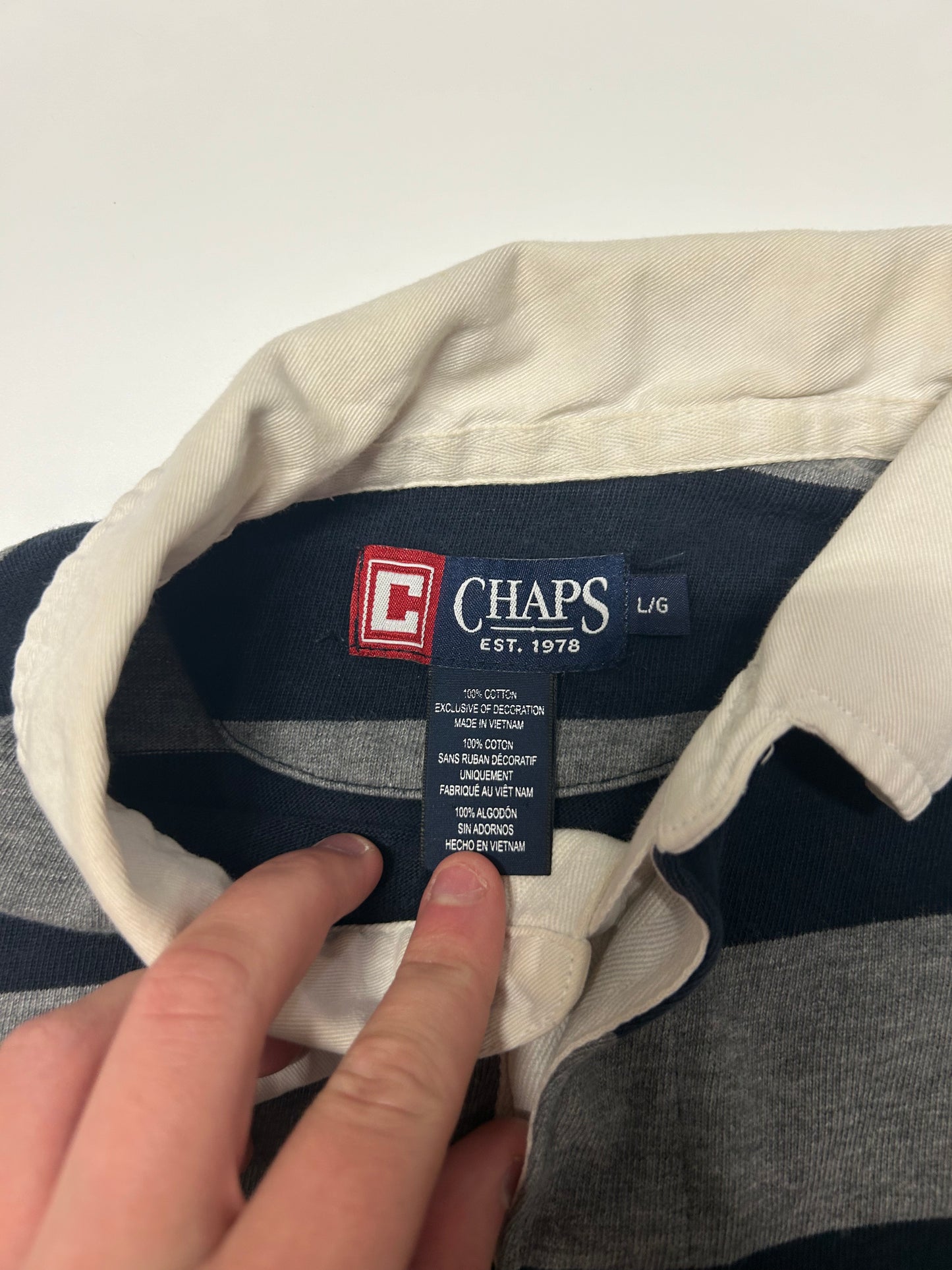 Chaps striped rugby polo (L)