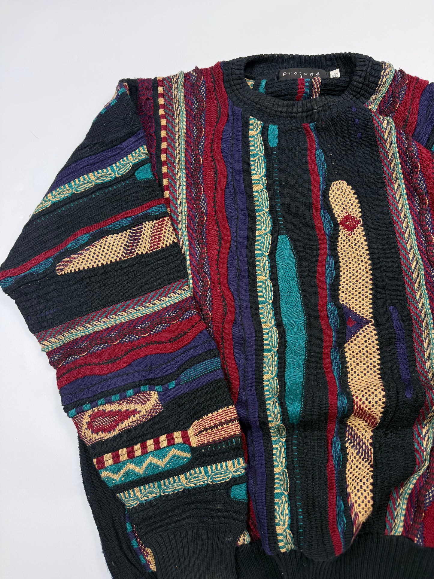 Vintage Coogi style abstract knit sweater (XXL)