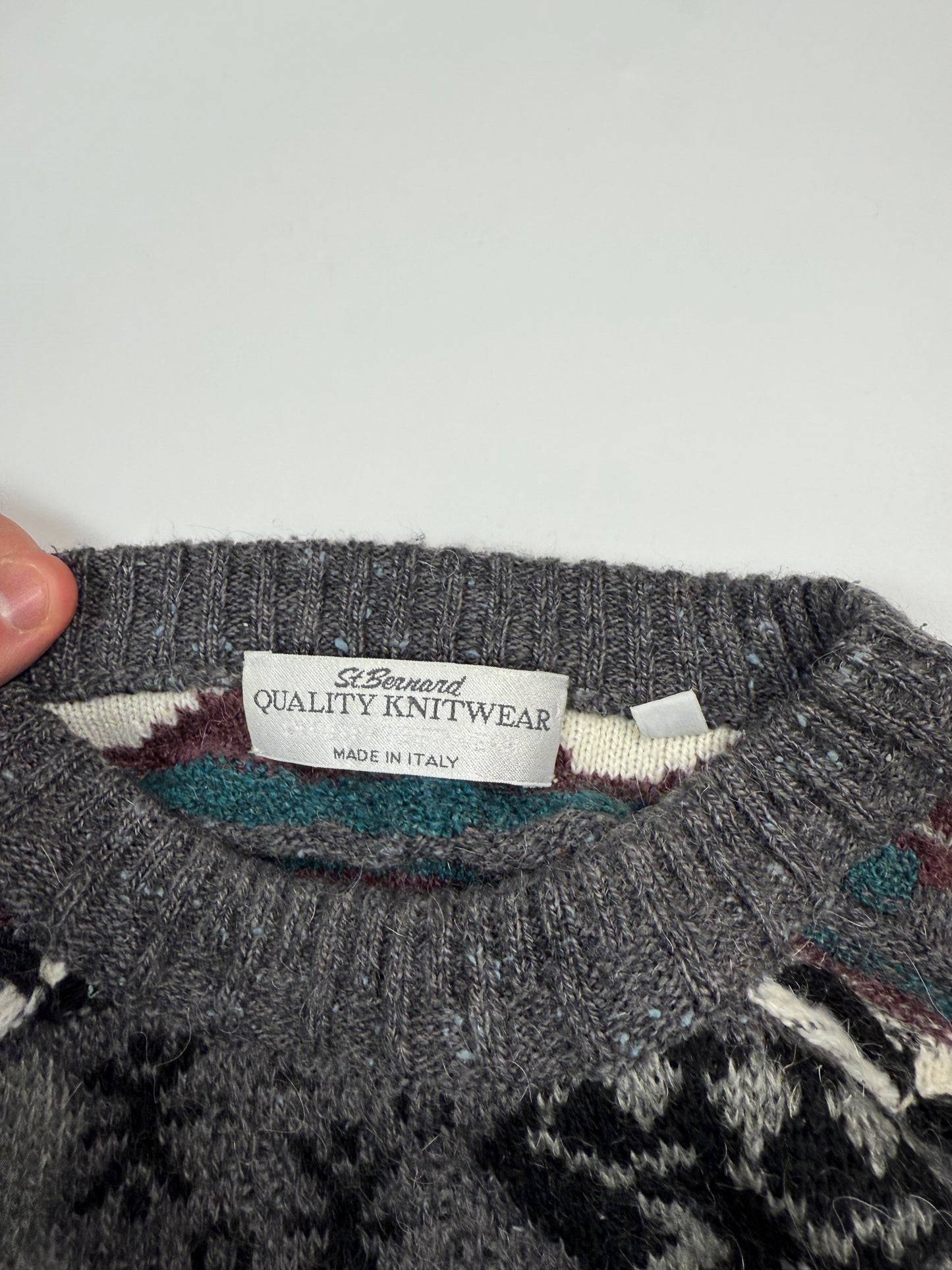 Vintage Coogi style abstract knit sweater (XL)