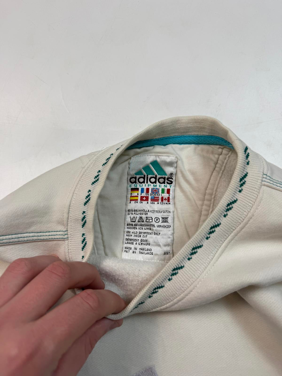 Vintage 90s adidas equipment centre logo sweatshirt (M)